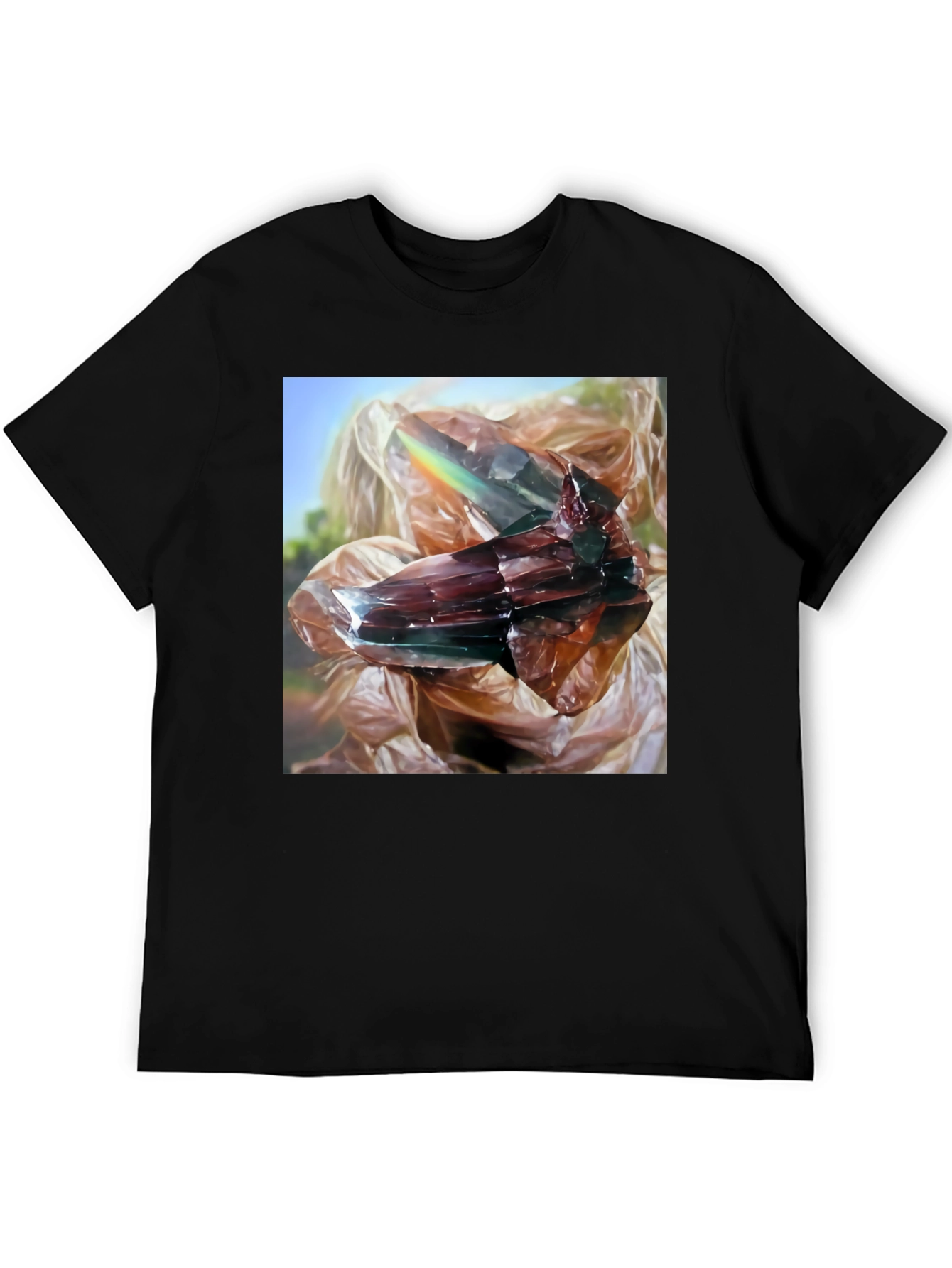 Abstract Crystal Graphic Black T-Shirt