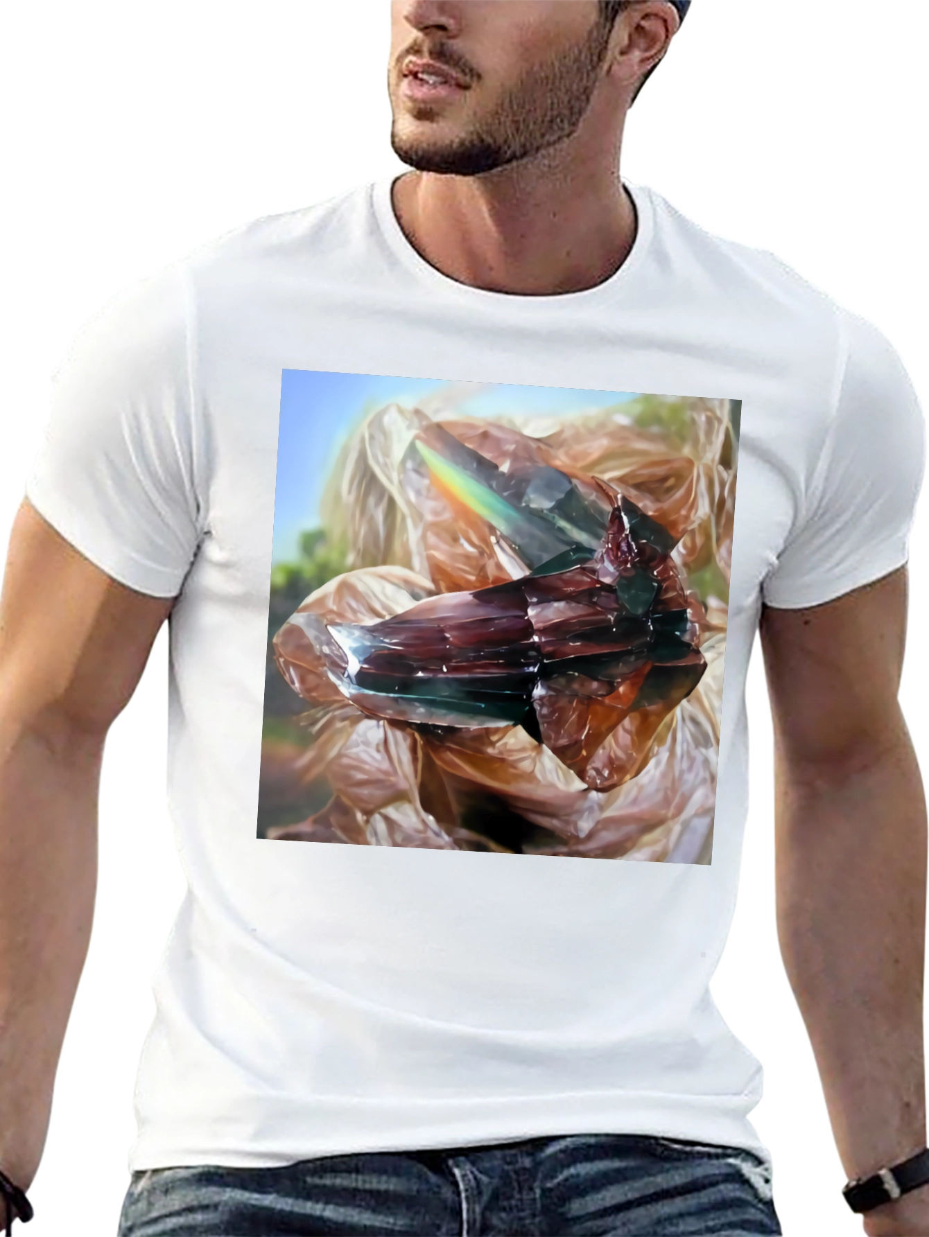Abstract Crystal Graphic Black T-Shirt