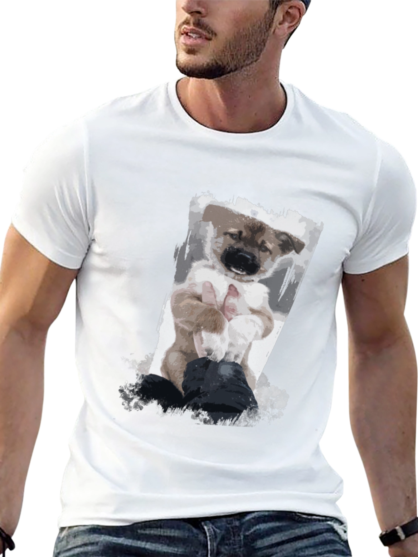 Puppy Art Black T-Shirt