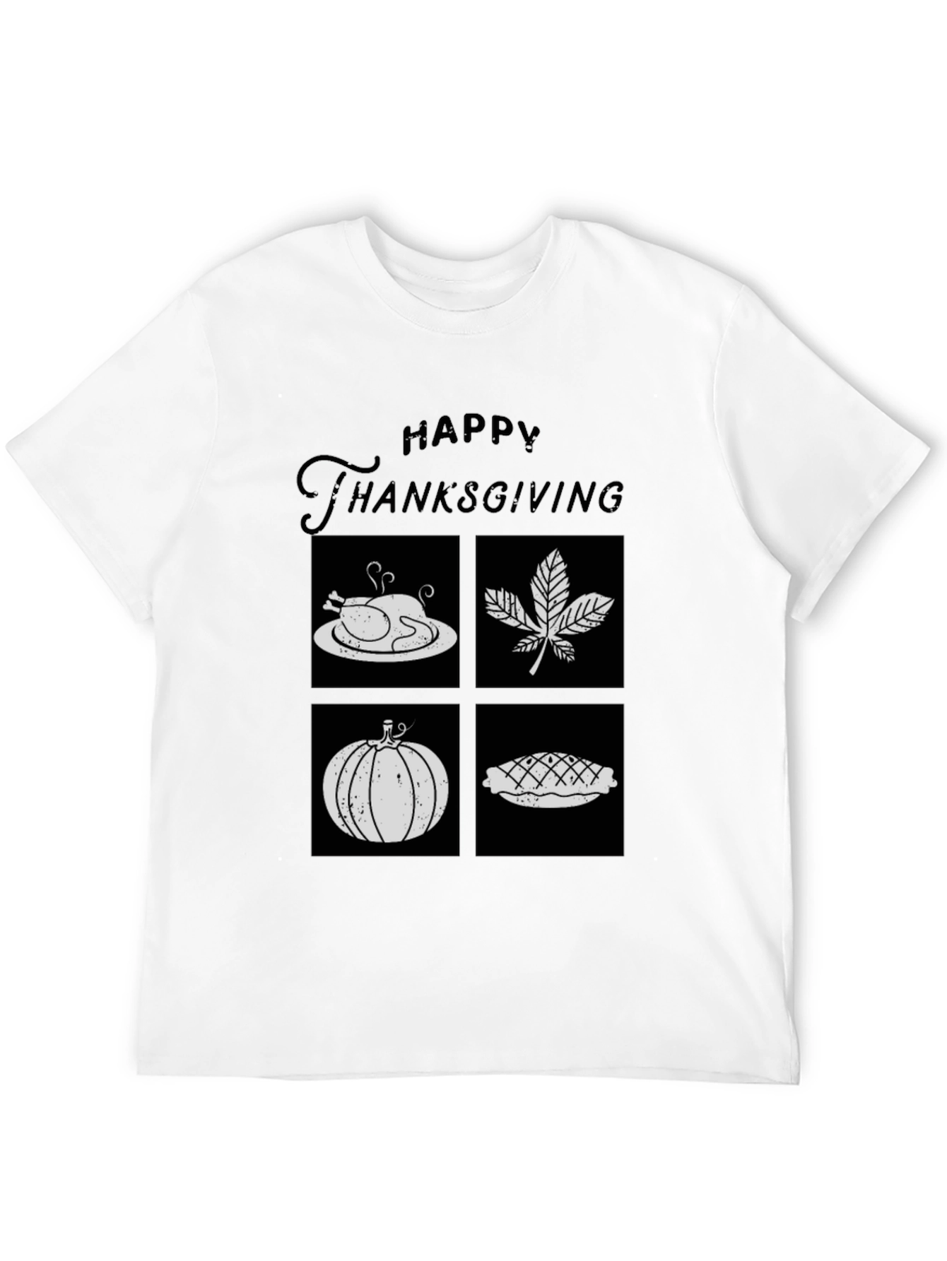 Happy Thanksgiving T-Shirt with Festive Icons
