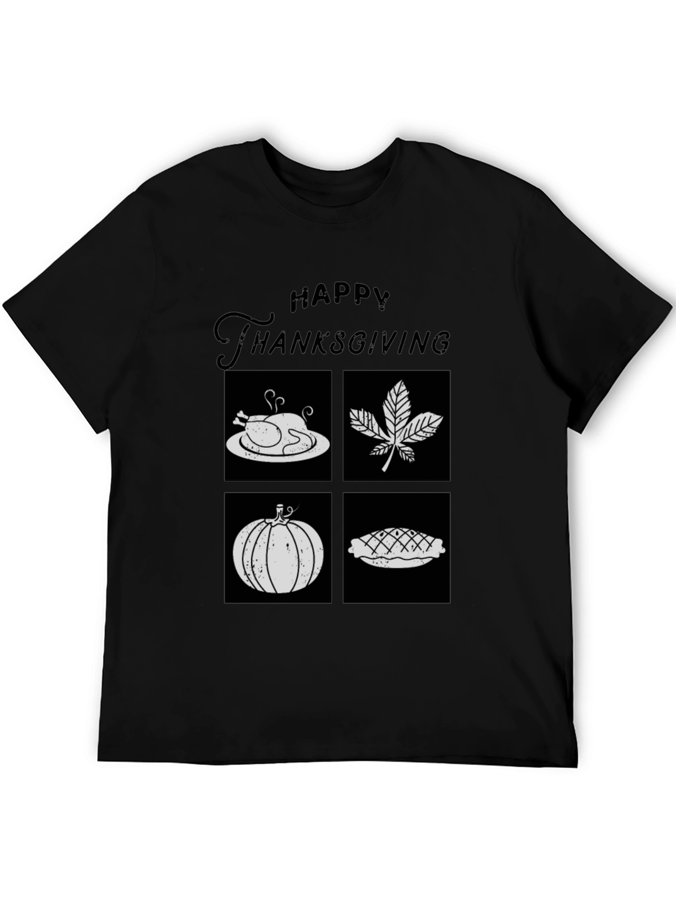 Happy Thanksgiving T-Shirt with Festive Icons