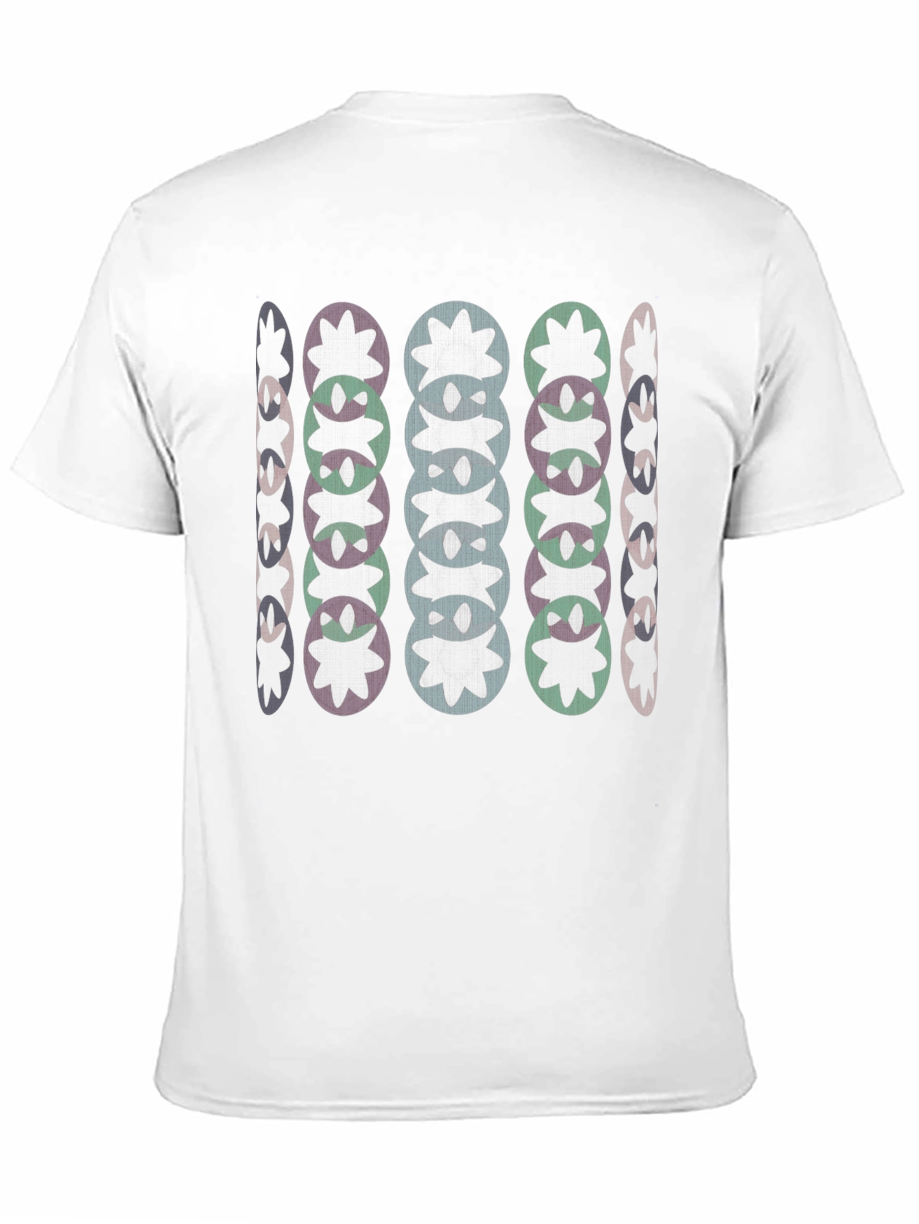 Abstract Floral Pattern Black T-Shirt