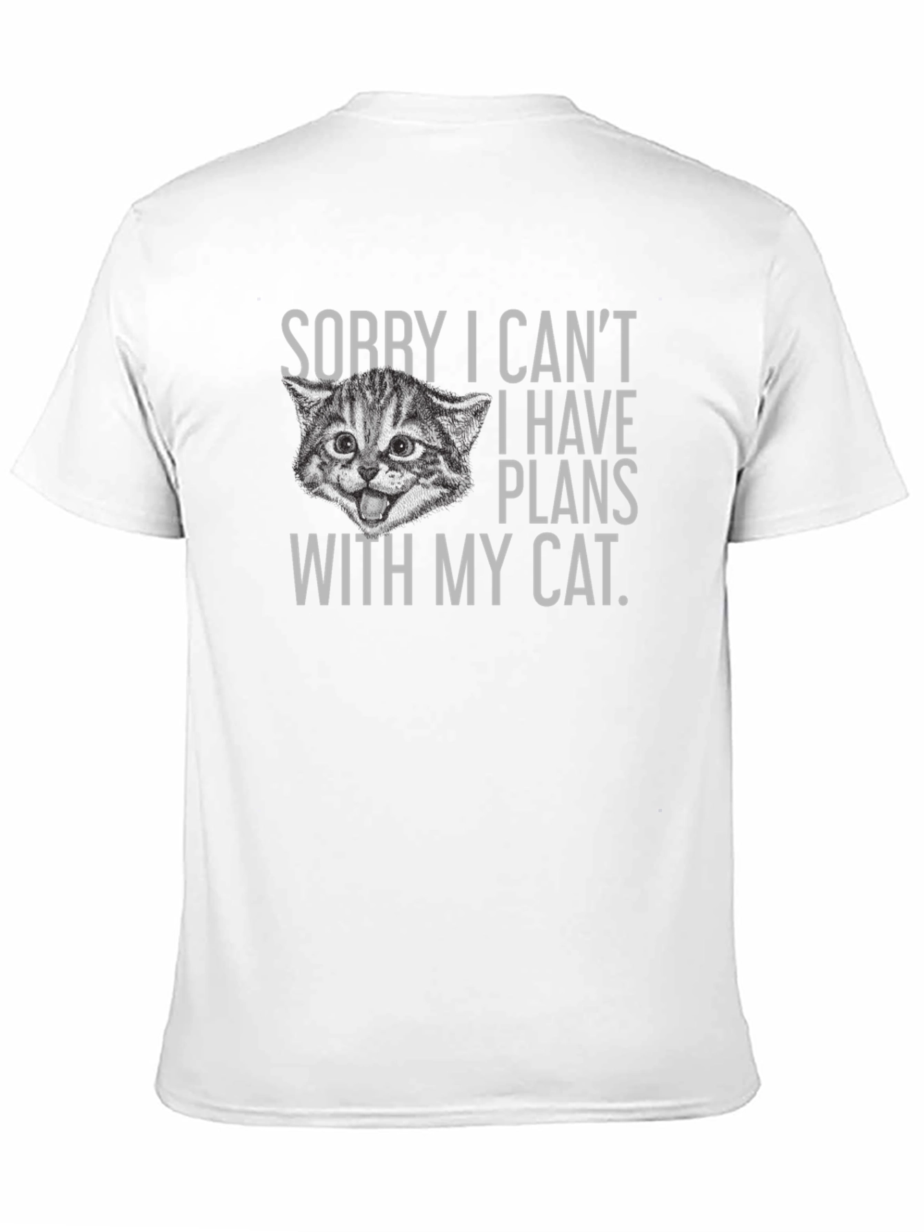 Funny Cat Plans Graphic Tee - Black Cotton T-Shirt