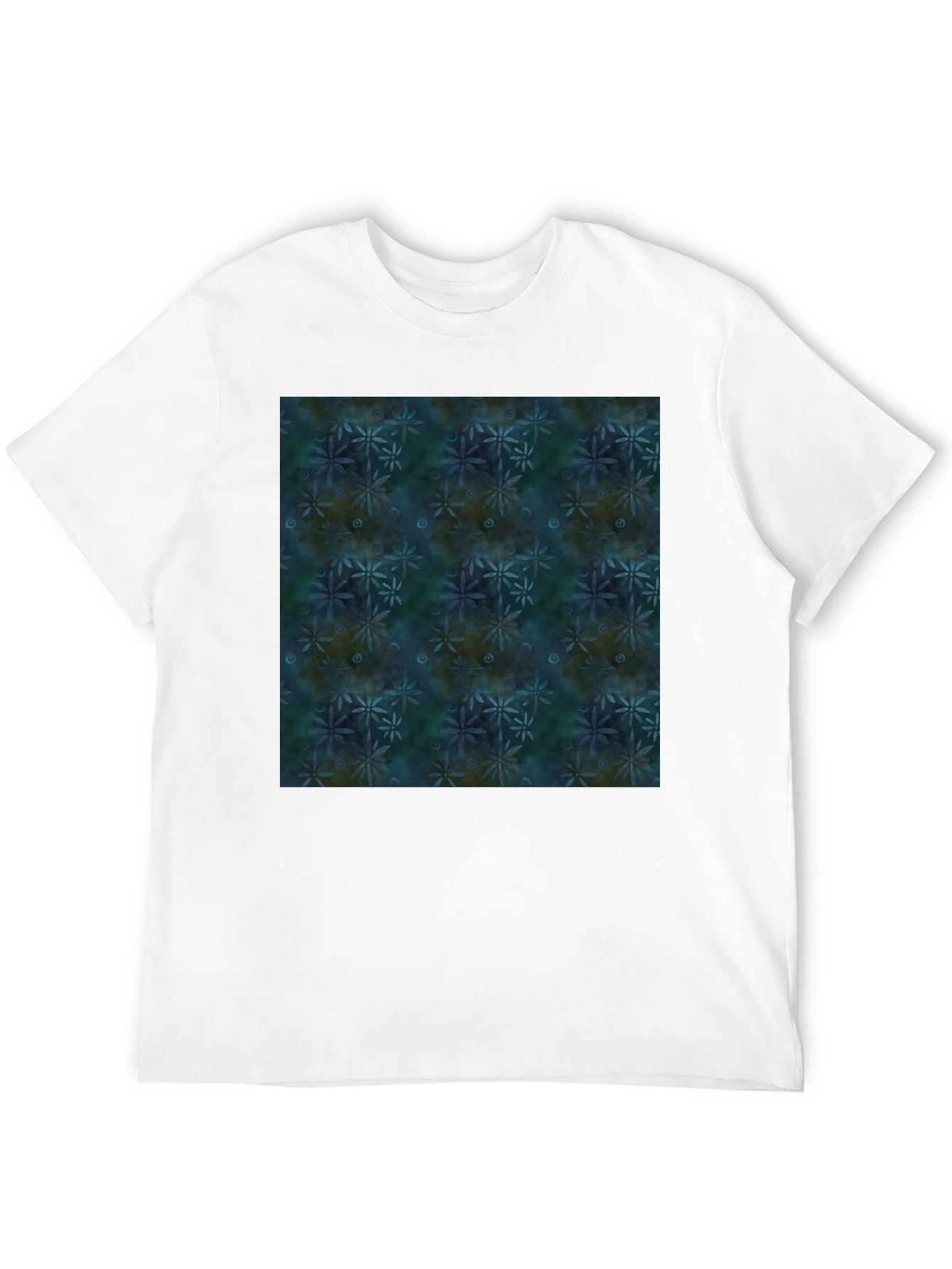 Abstract Floral Pattern Black T-Shirt for Men