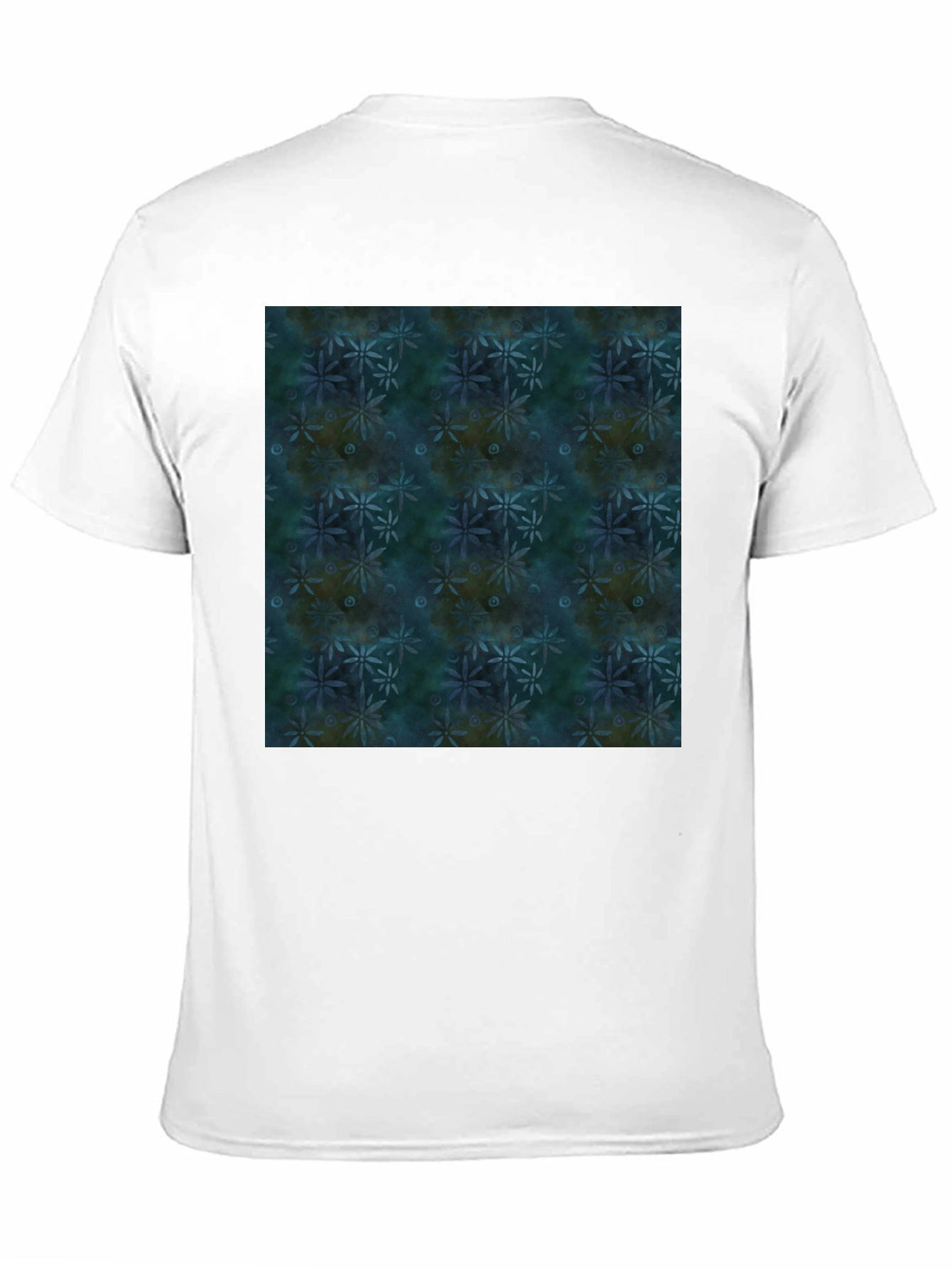Abstract Floral Pattern Black T-Shirt for Men
