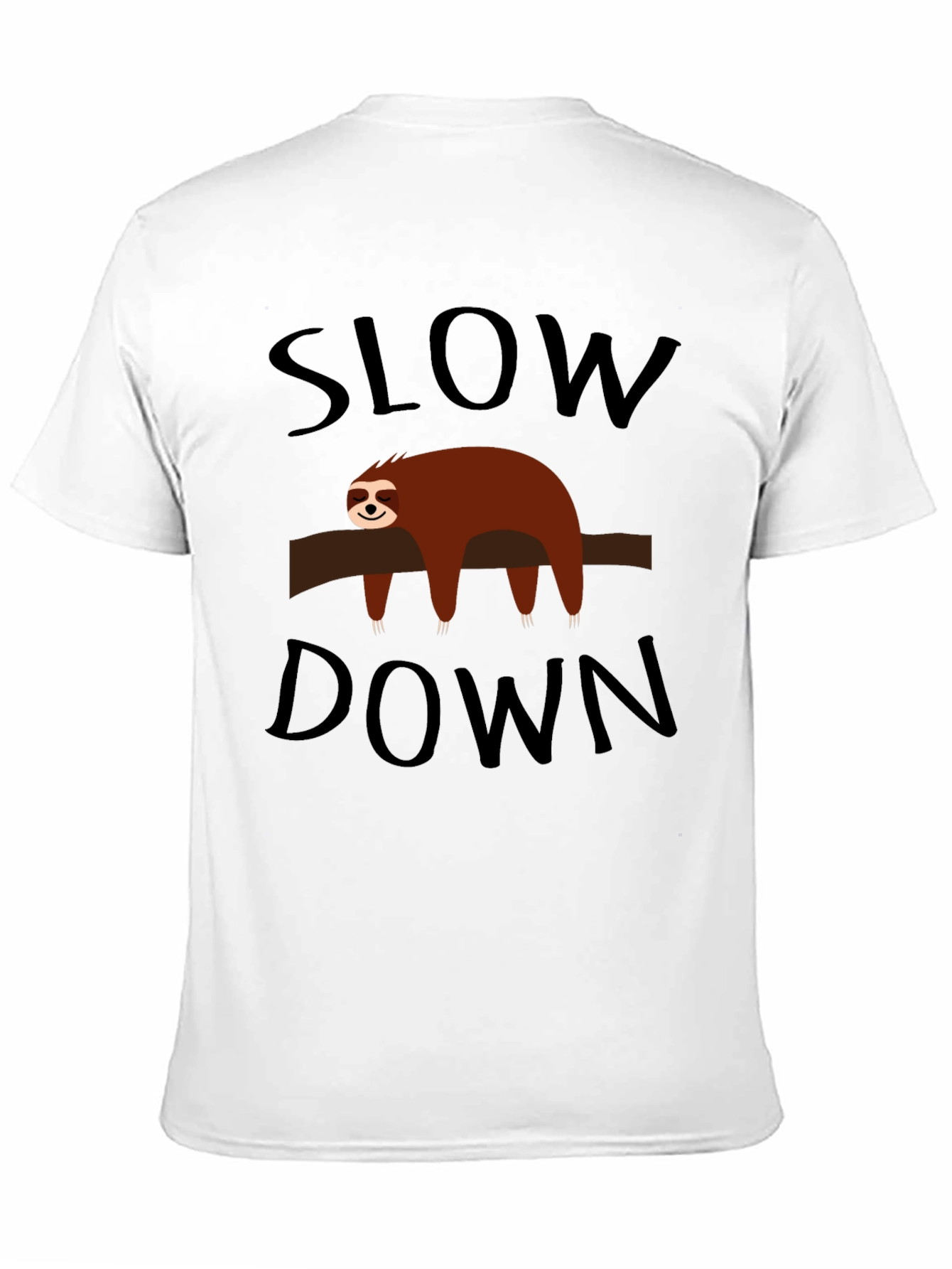Funny Sloth Slow Down Black T-Shirt