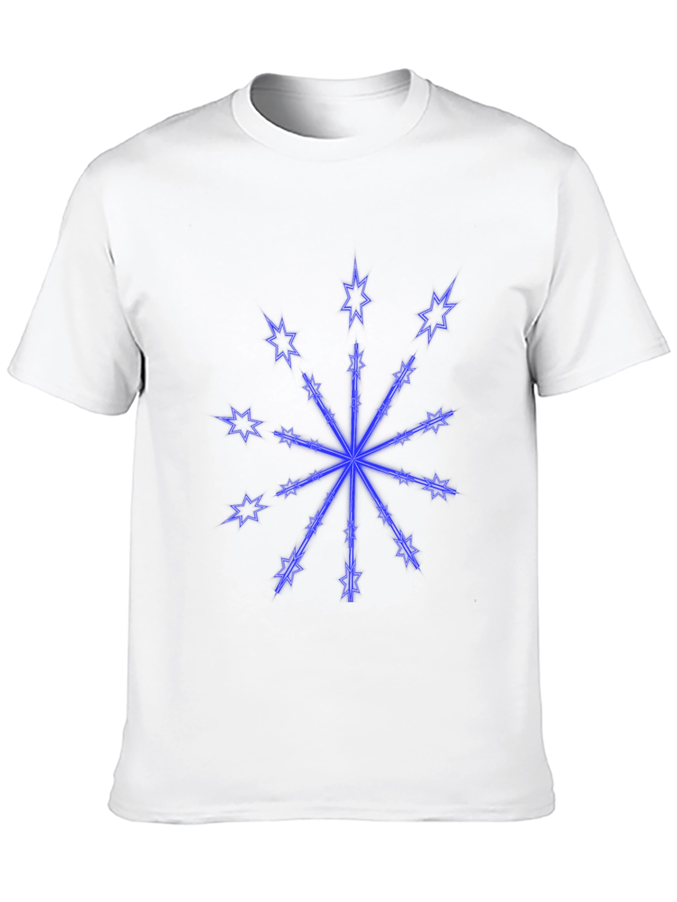 Black T-Shirt with Neon Star Design