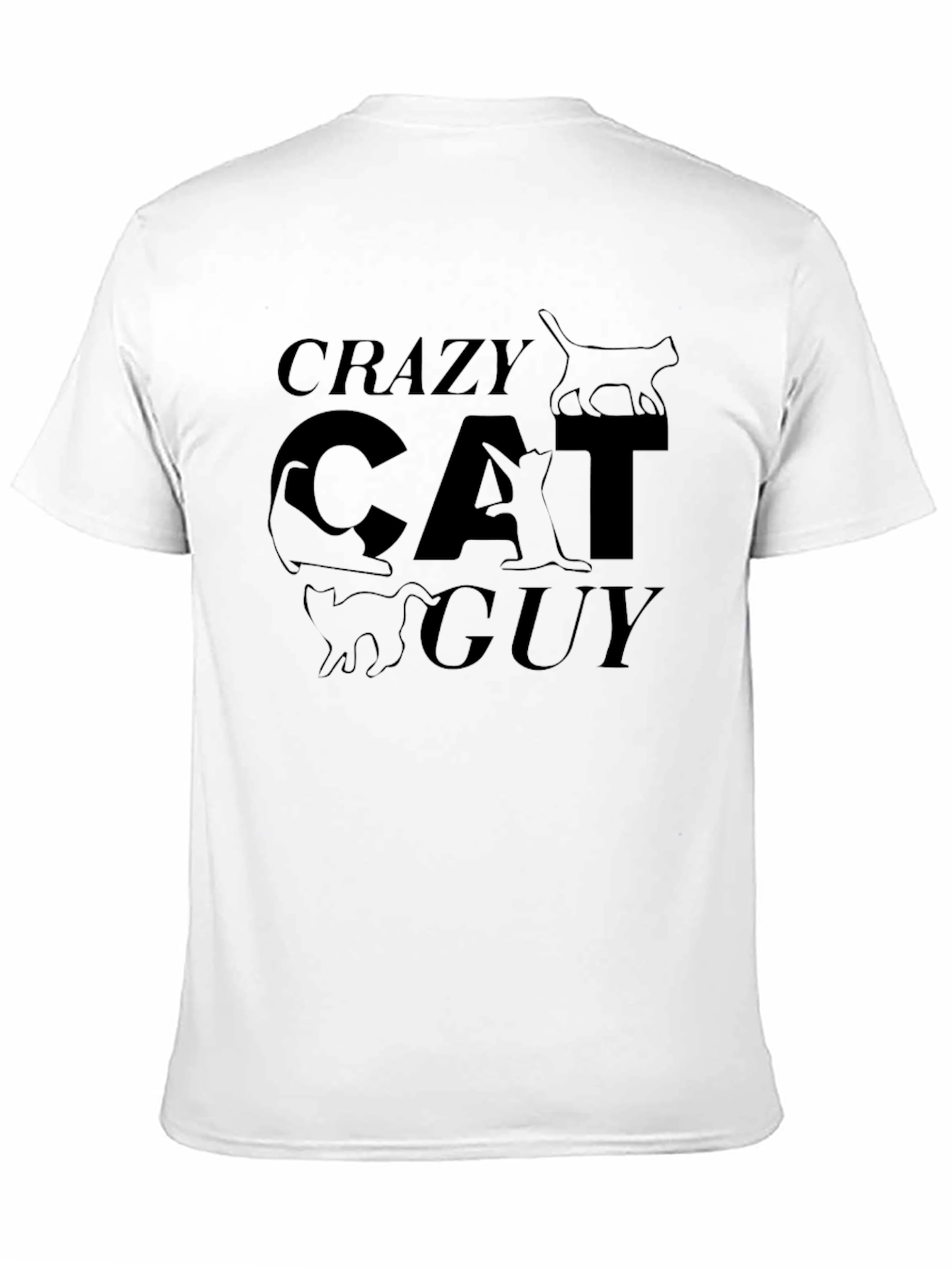 Crazy Cat Guy T-Shirt - Black