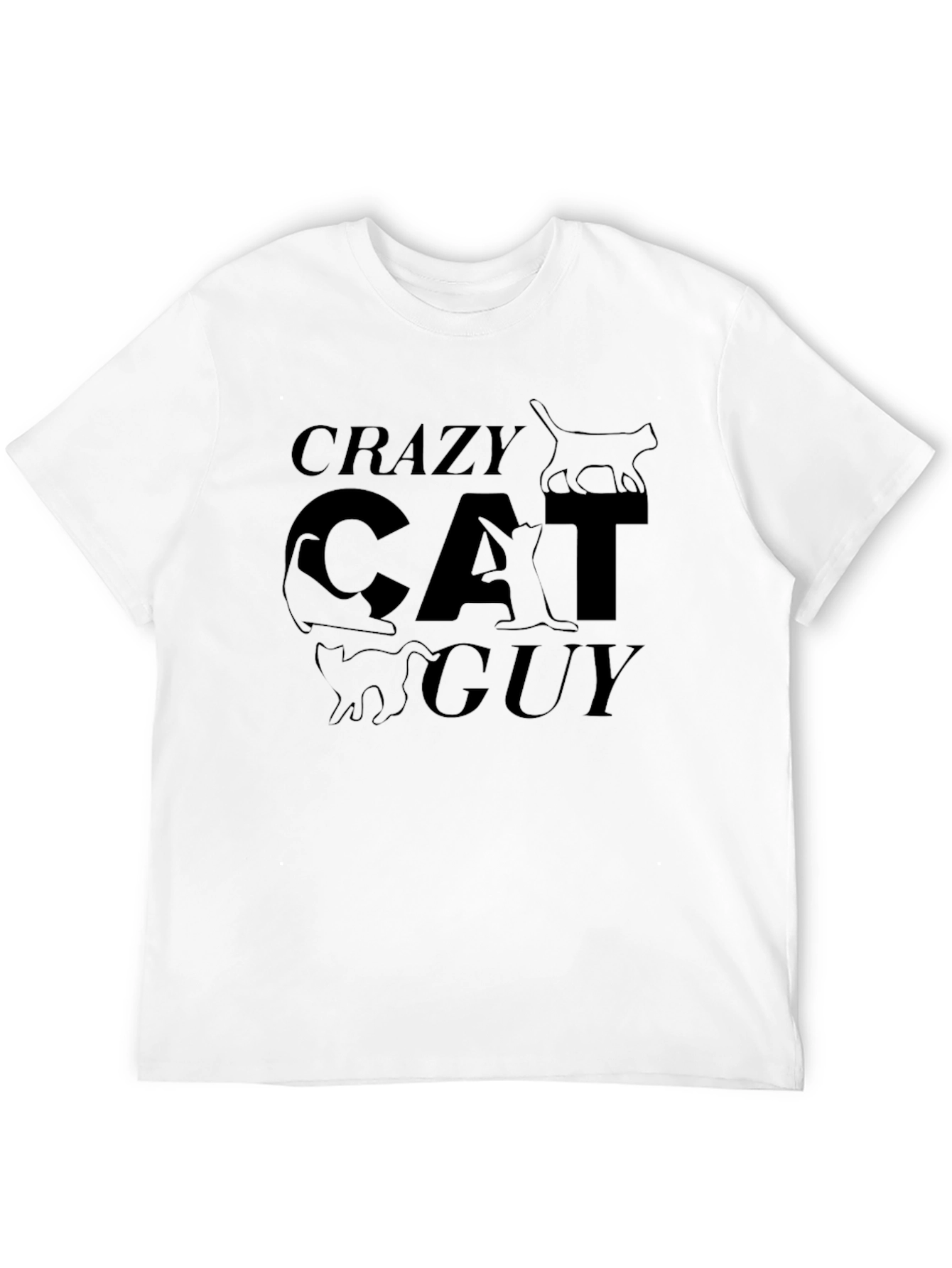 Crazy Cat Guy T-Shirt - Black