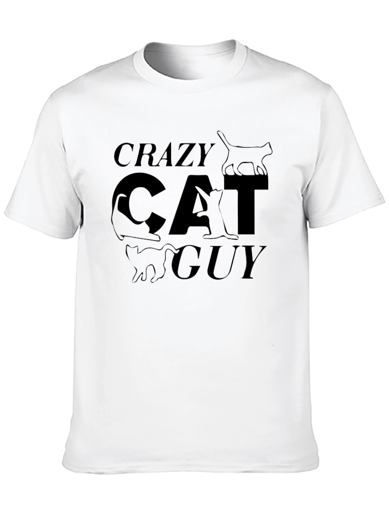 Crazy Cat Guy T-Shirt - Black