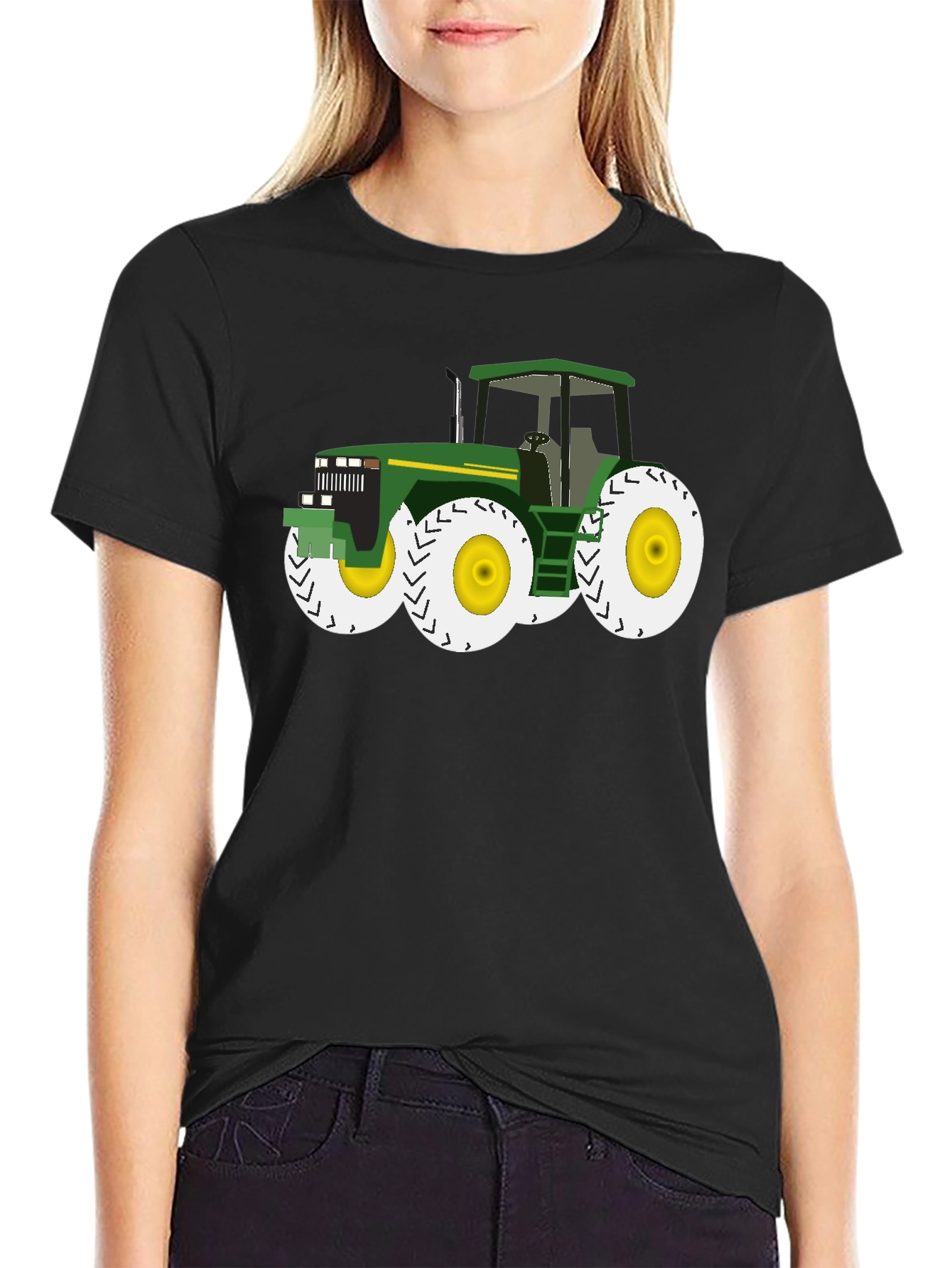 Tractor Graphic Tee - Black Cotton Blend