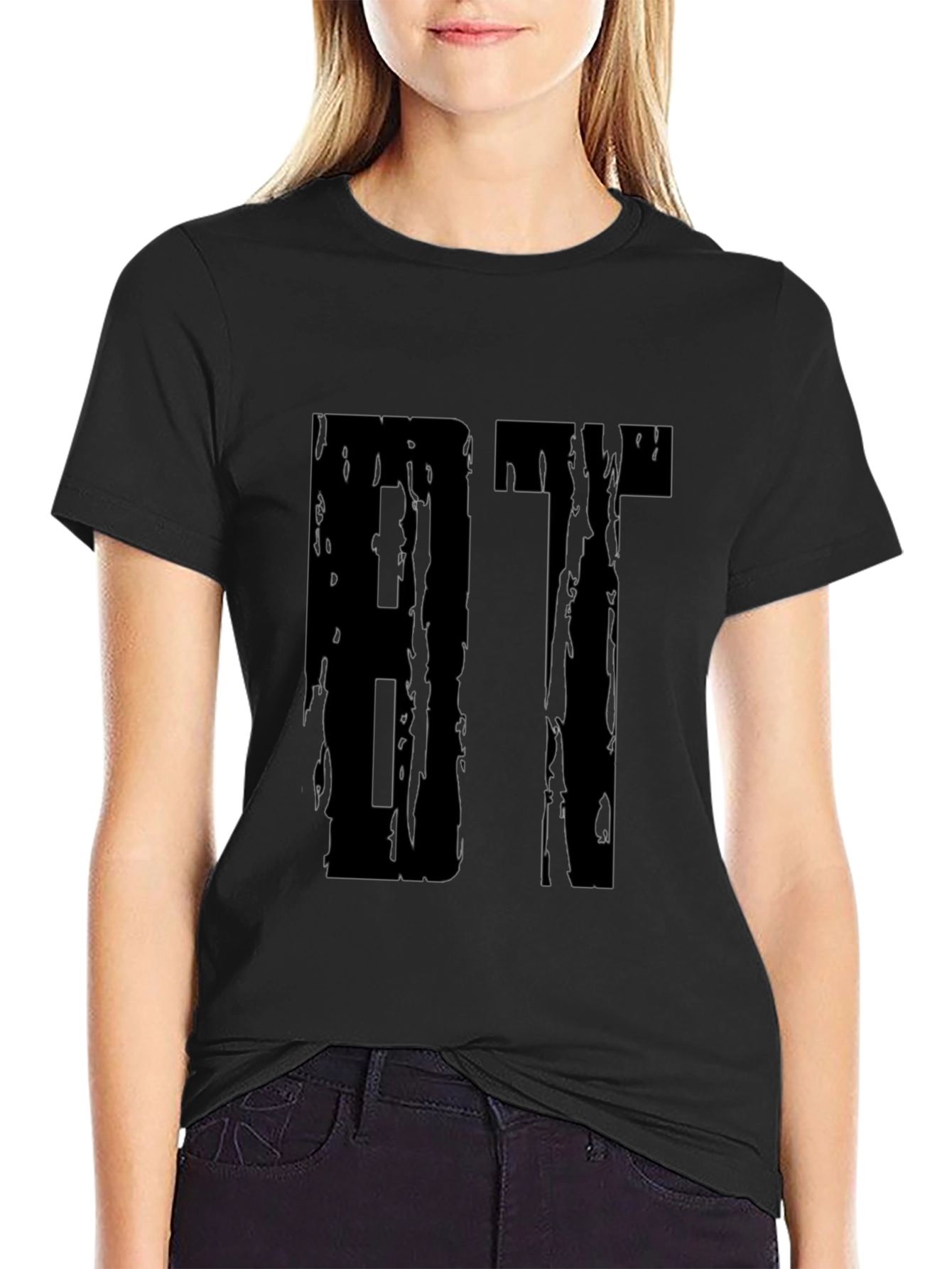 Distressed BT Graphic Black T-Shirt
