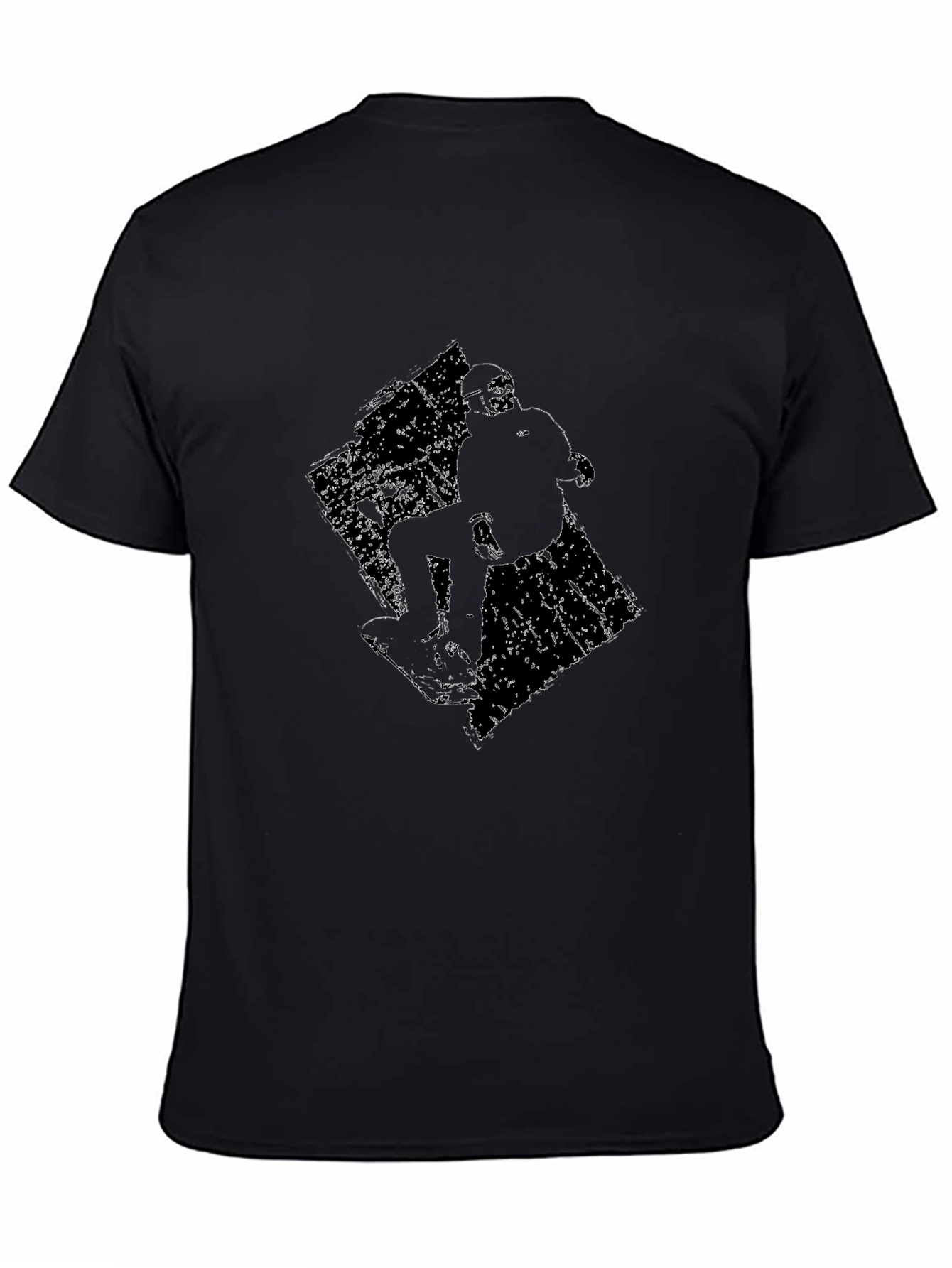 Skateboarder Graphic Tee - Black Cotton T-Shirt
