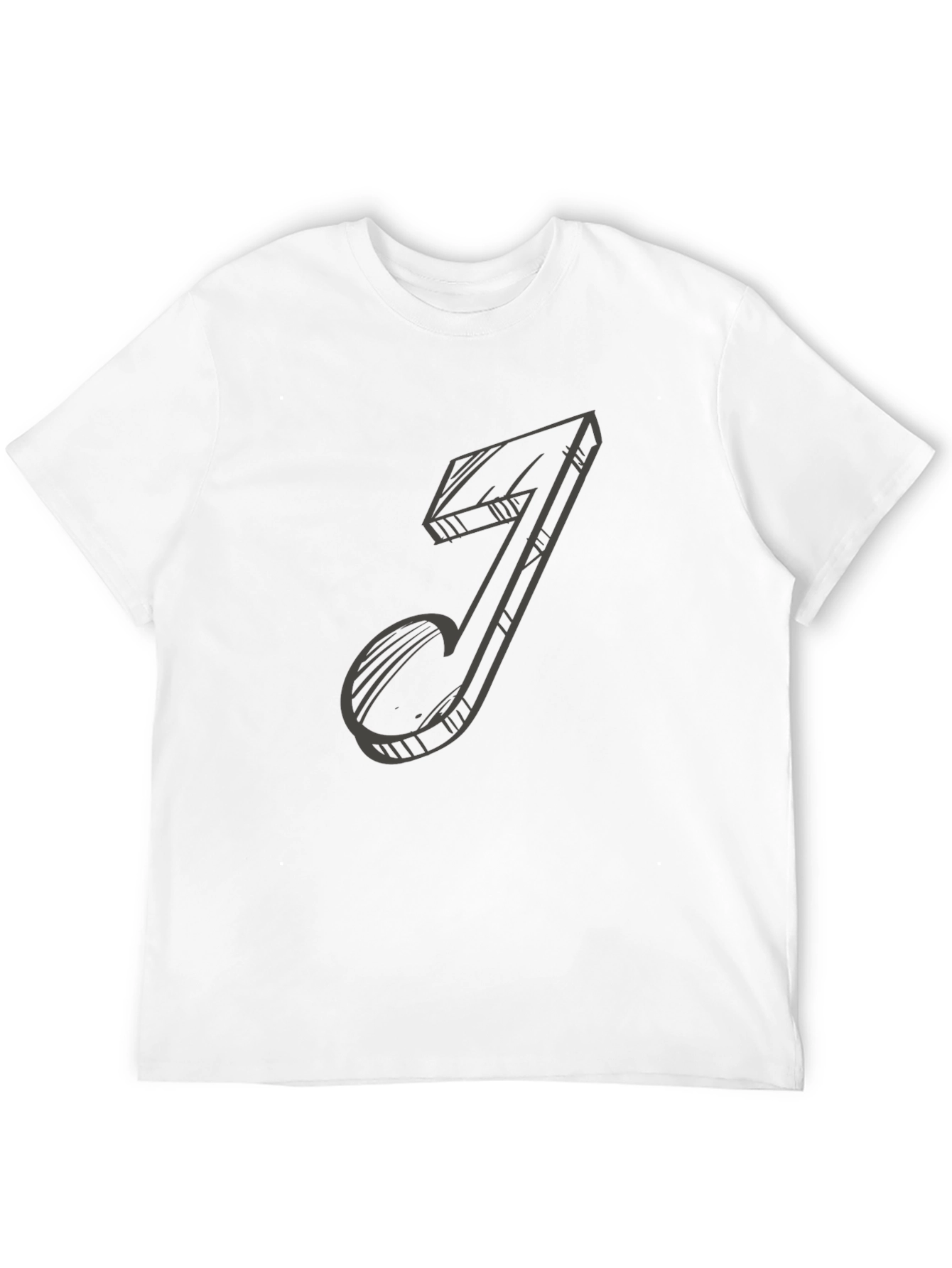 Music Note Sketch Black T-Shirt
