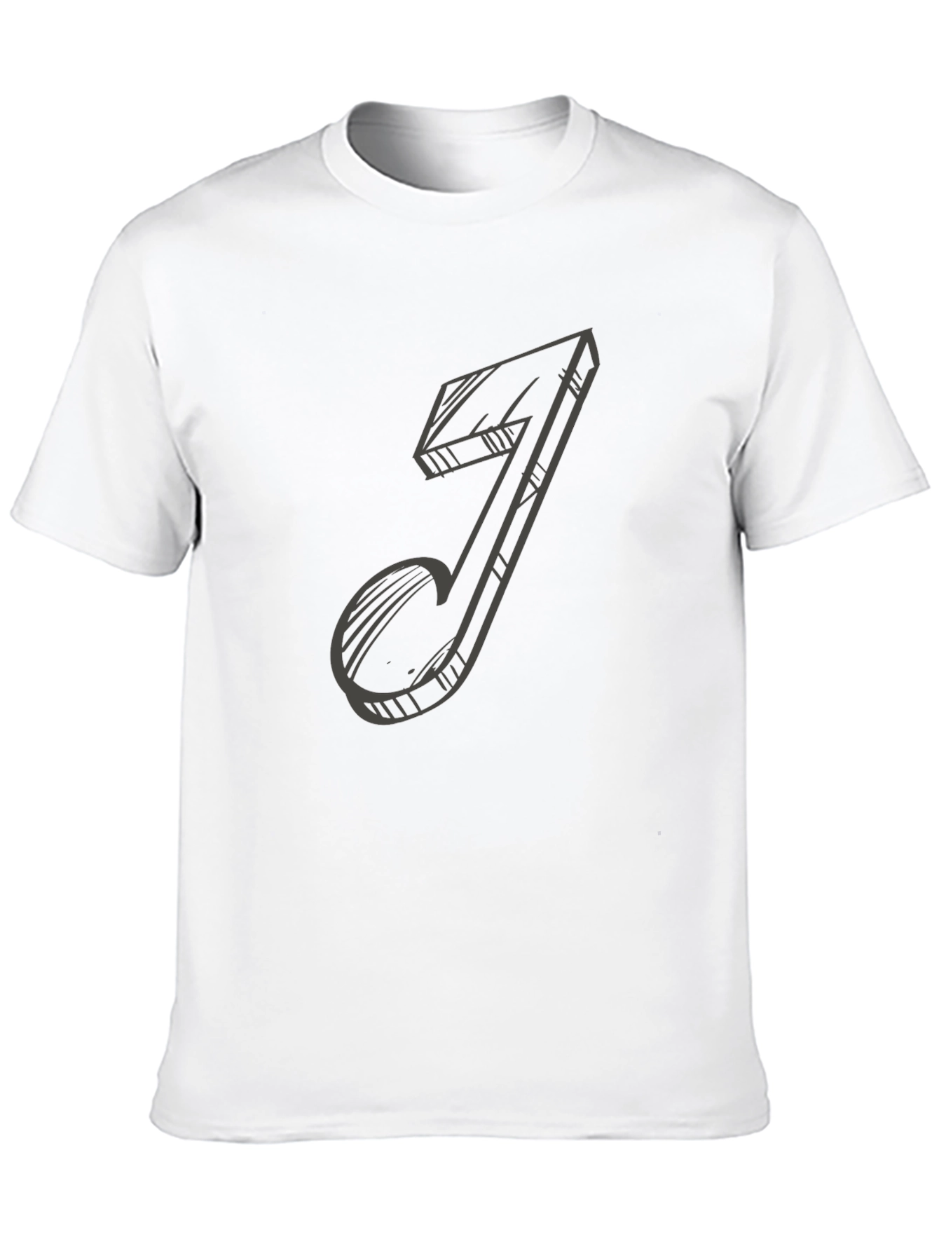Music Note Sketch Black T-Shirt