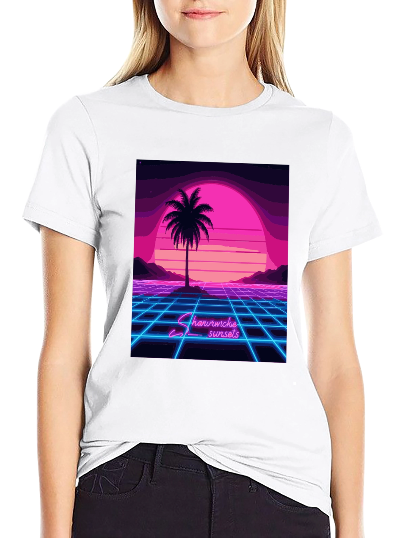Retro Sunset Palm Tree T-Shirt