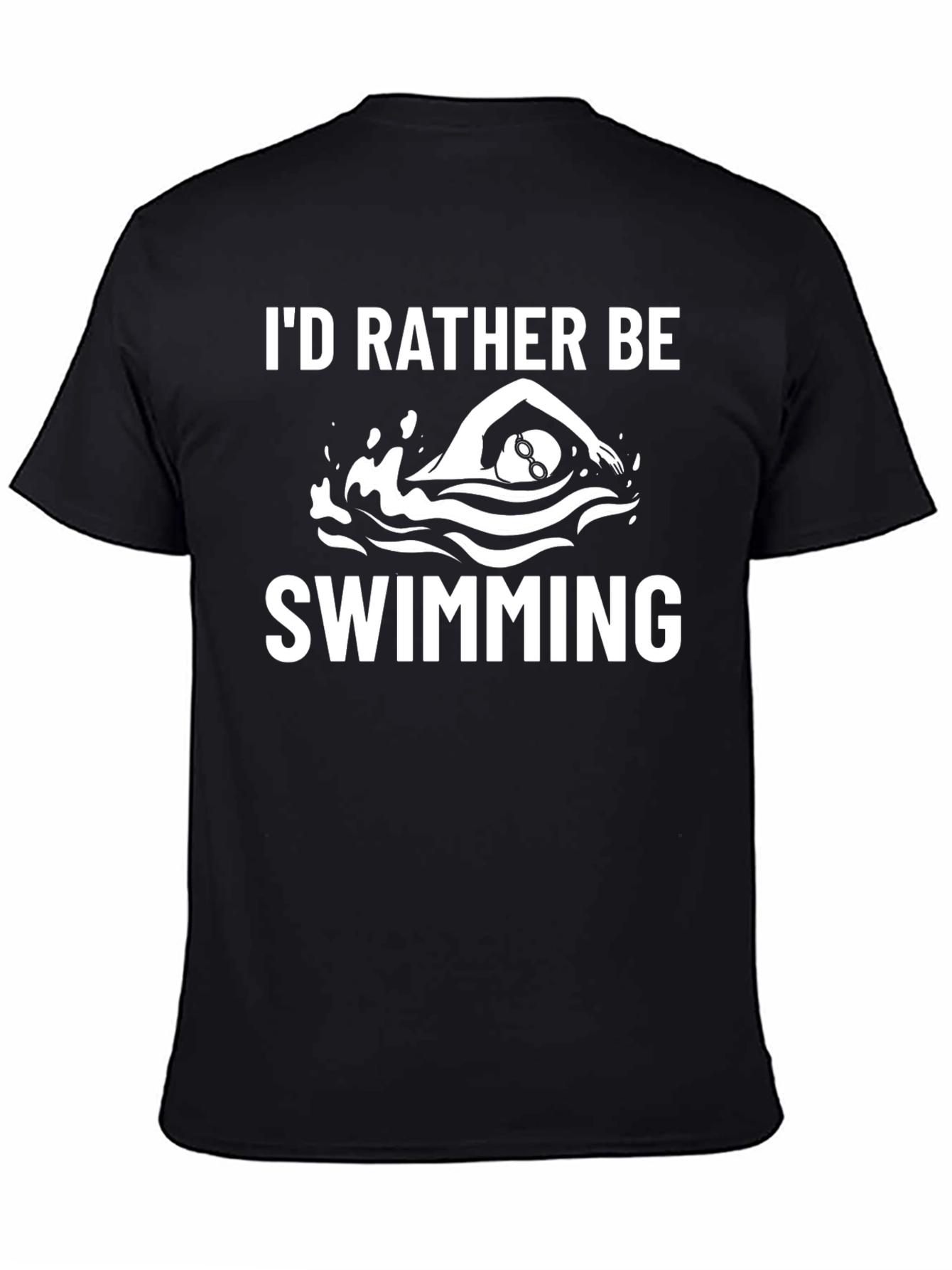 Id Rather Be Swimming T-Shirt - Black Cotton Tee