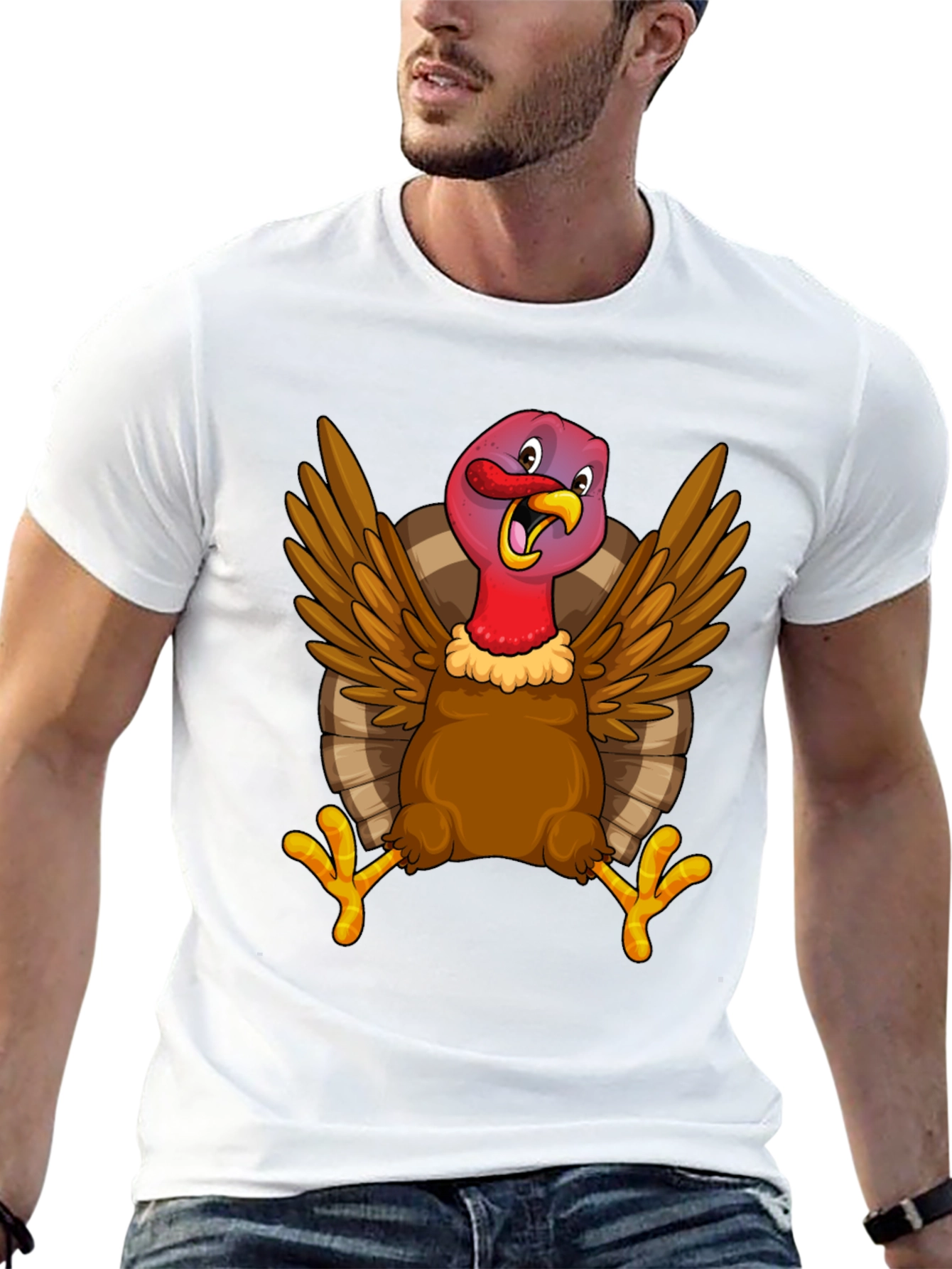Funny Turkey Graphic Tee - Thanksgiving Holiday T-Shirt