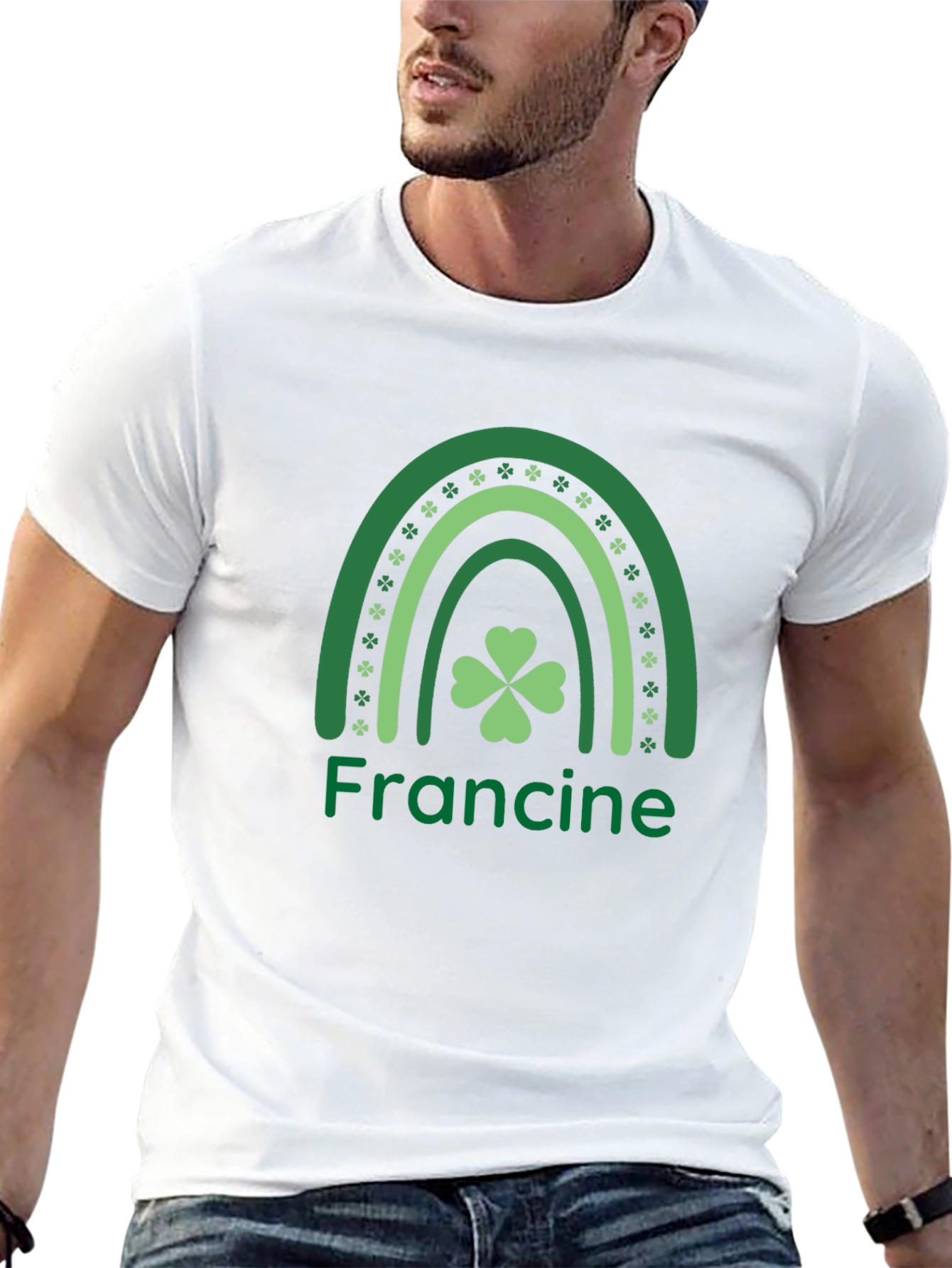 St. Patricks Day Francine Shamrock Rainbow T-Shirt