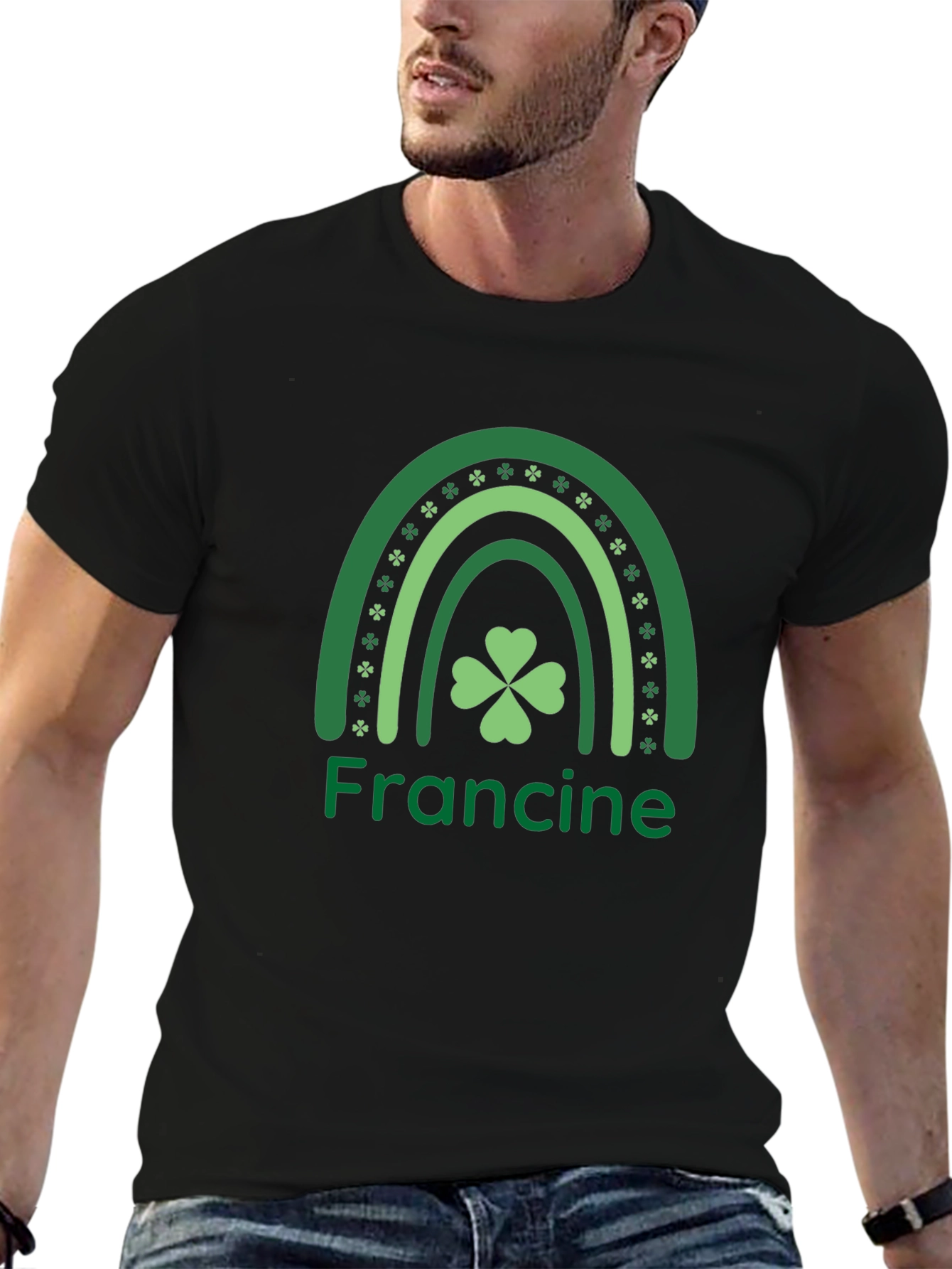 St. Patricks Day Francine Shamrock Rainbow T-Shirt