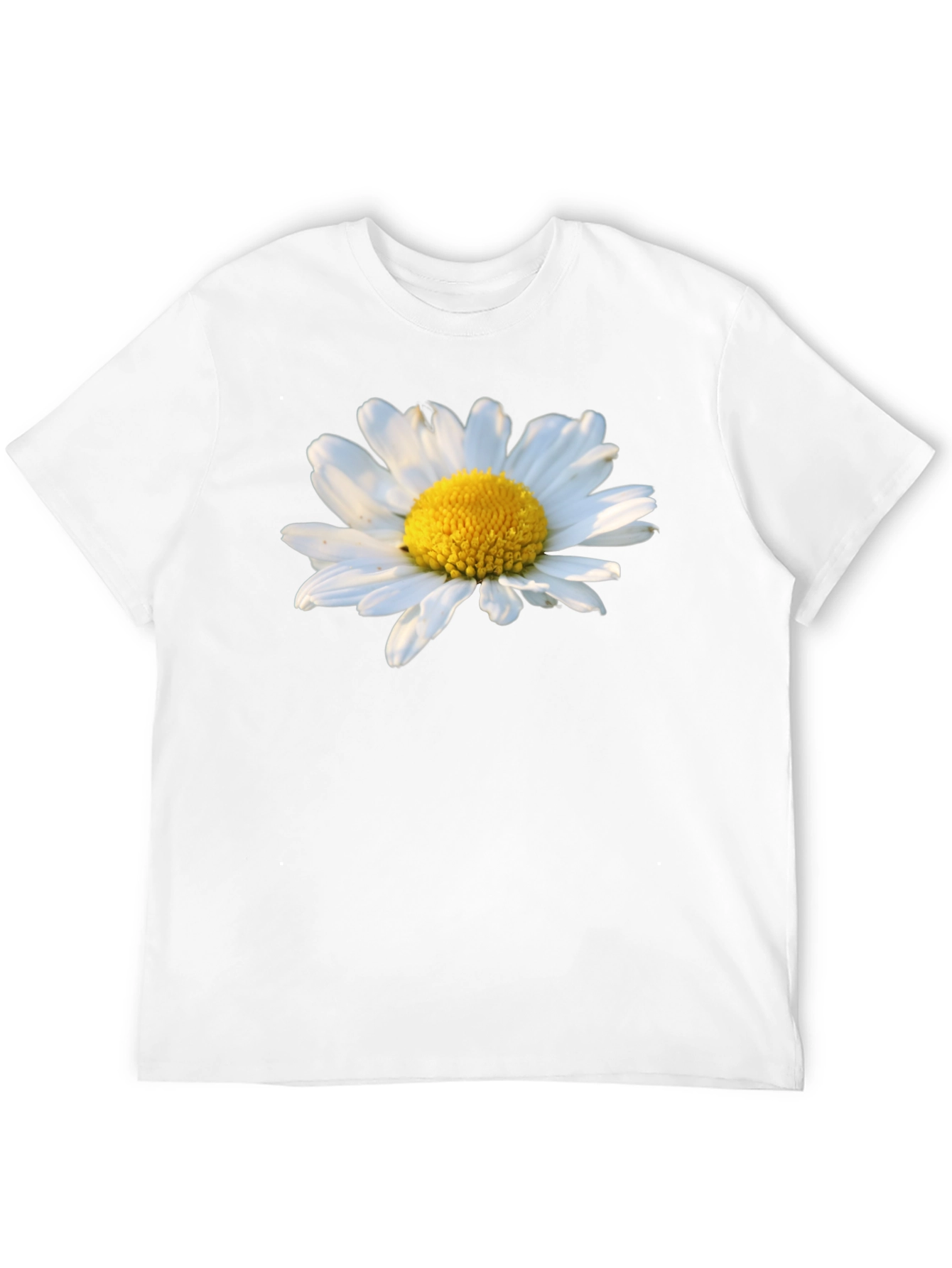 Daisy Flower Graphic Tee - Black Cotton T-Shirt
