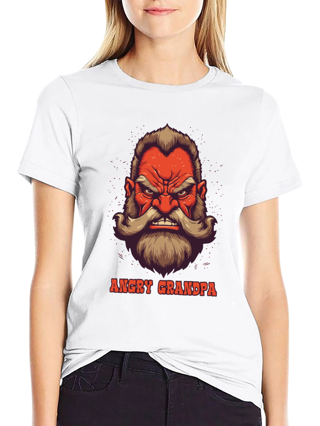 Angry Grandpa Graphic Tee - Black Cotton T-Shirt