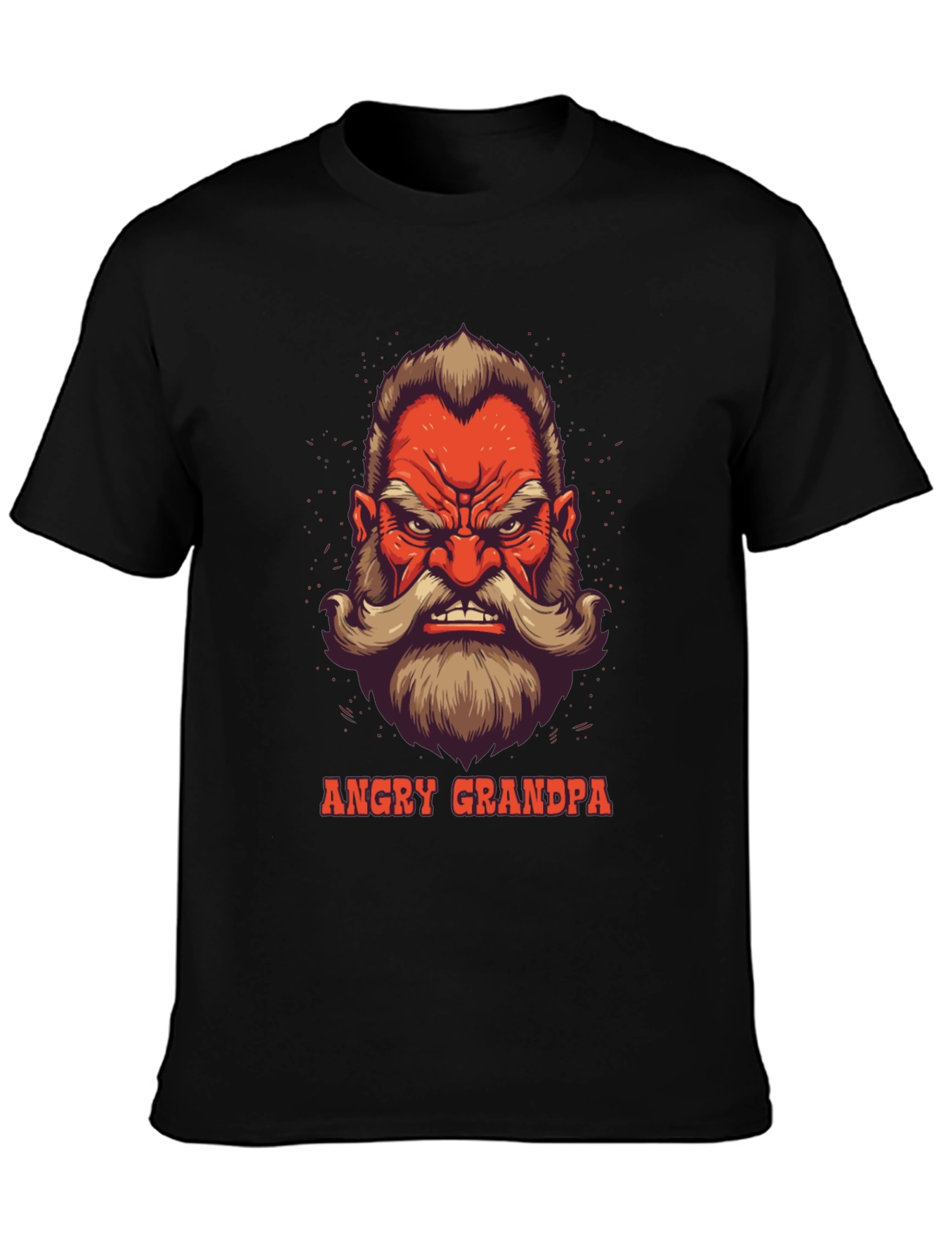 Angry Grandpa Graphic Tee - Black Cotton T-Shirt