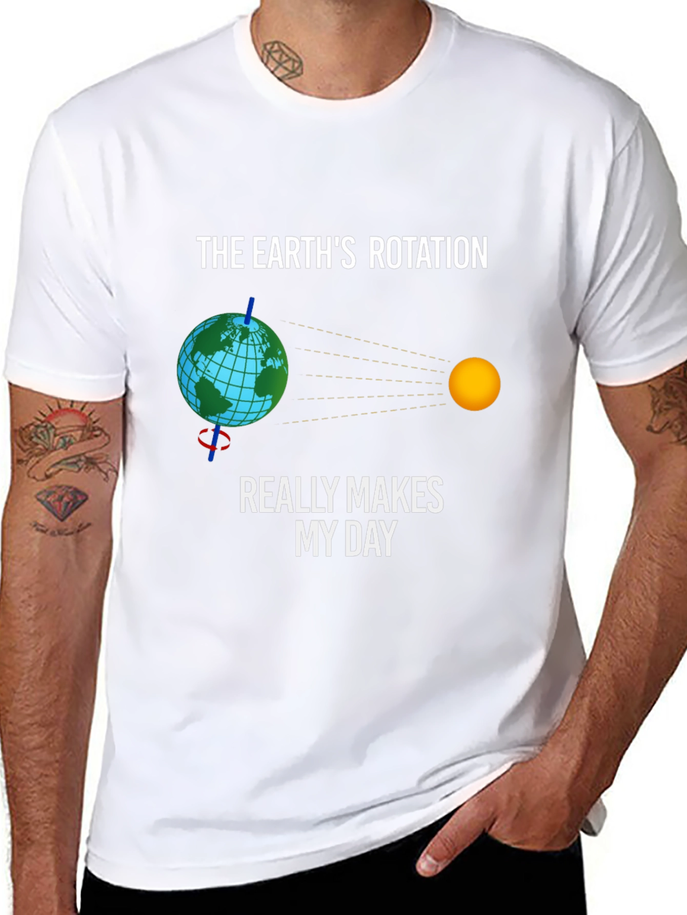 Earth Rotation Graphic Tee - Science Humor T-Shirt