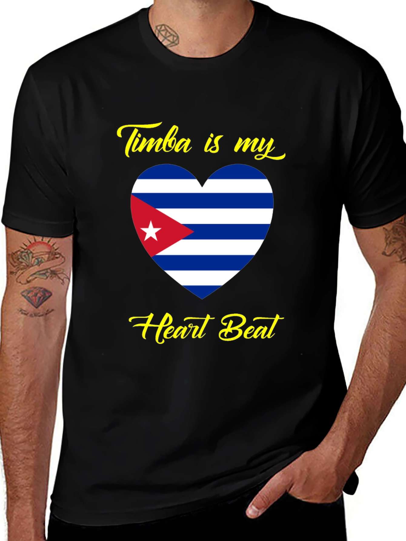 Timba is My Heartbeat Cuba Flag T-Shirt