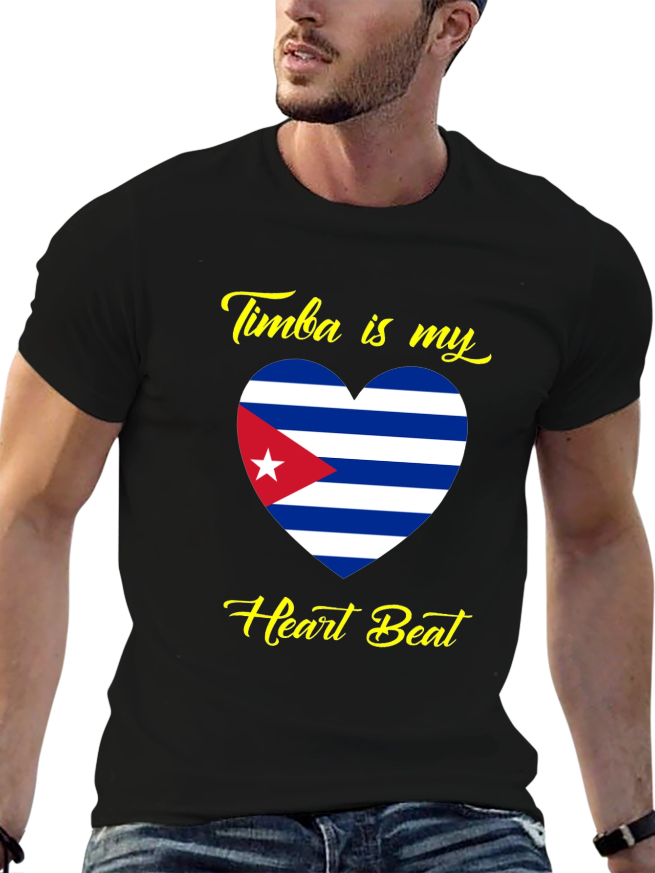 Timba is My Heartbeat Cuba Flag T-Shirt