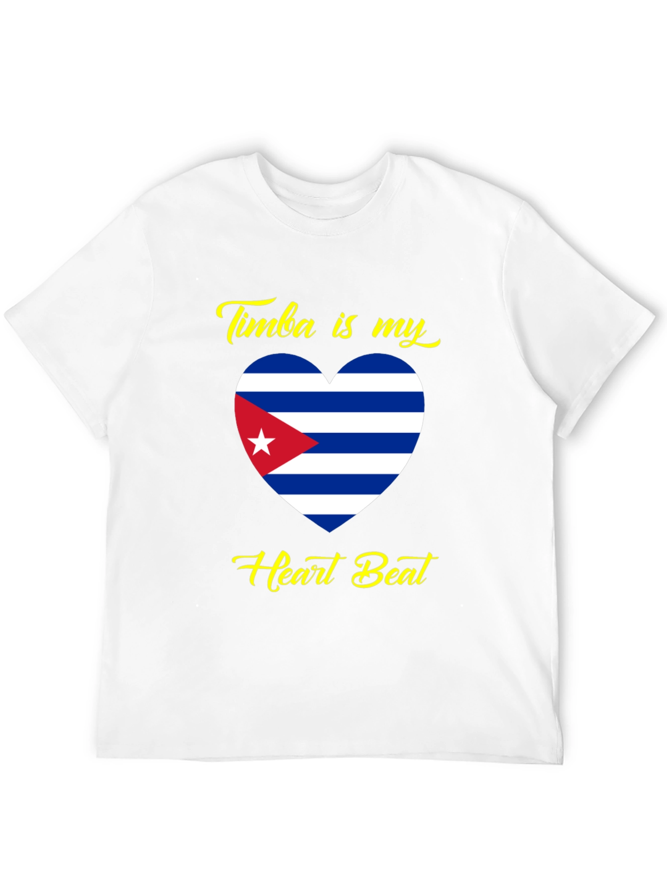 Timba is My Heartbeat Cuba Flag T-Shirt