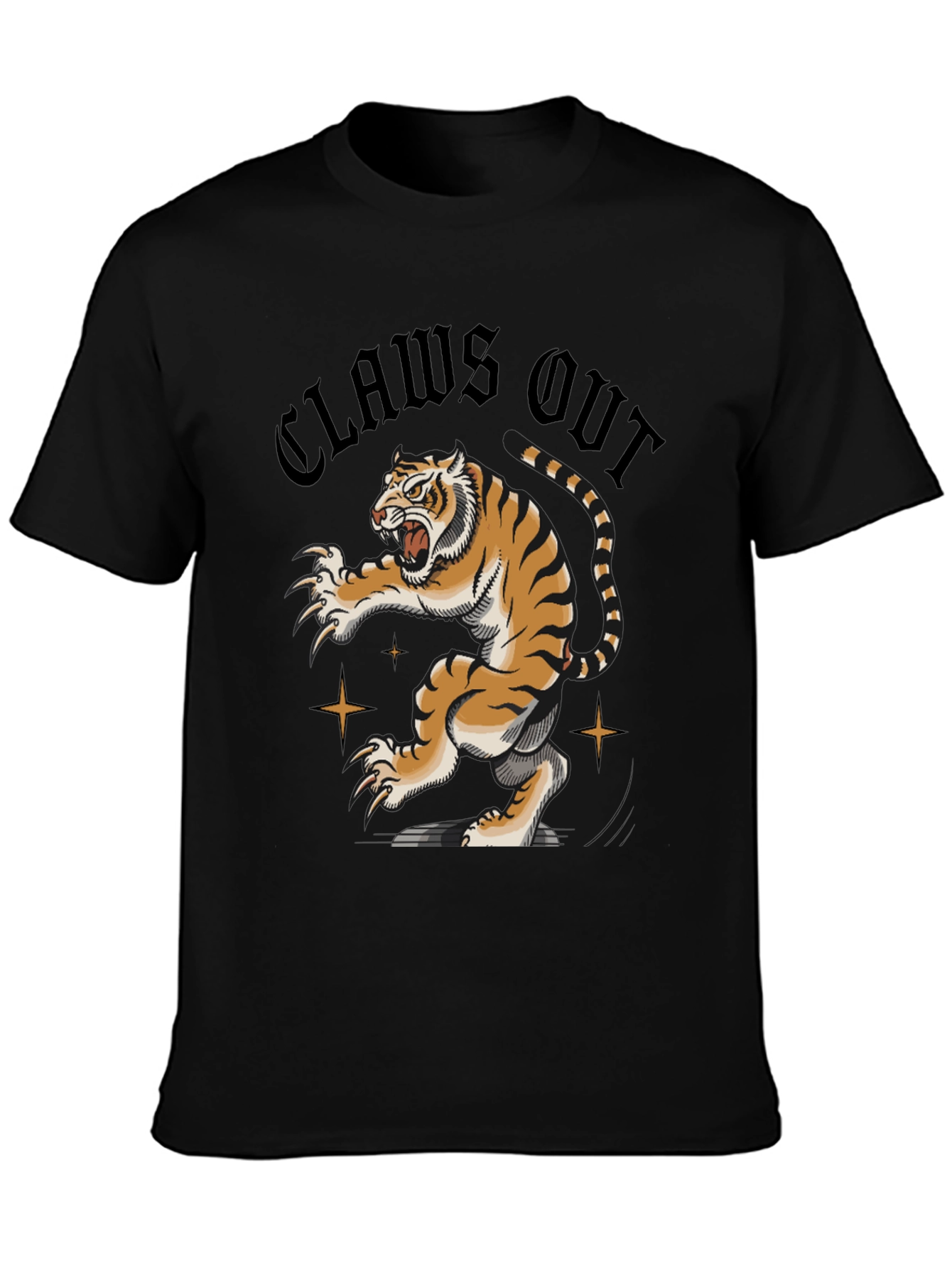 Claws Out Tiger Graphic Tee - Black