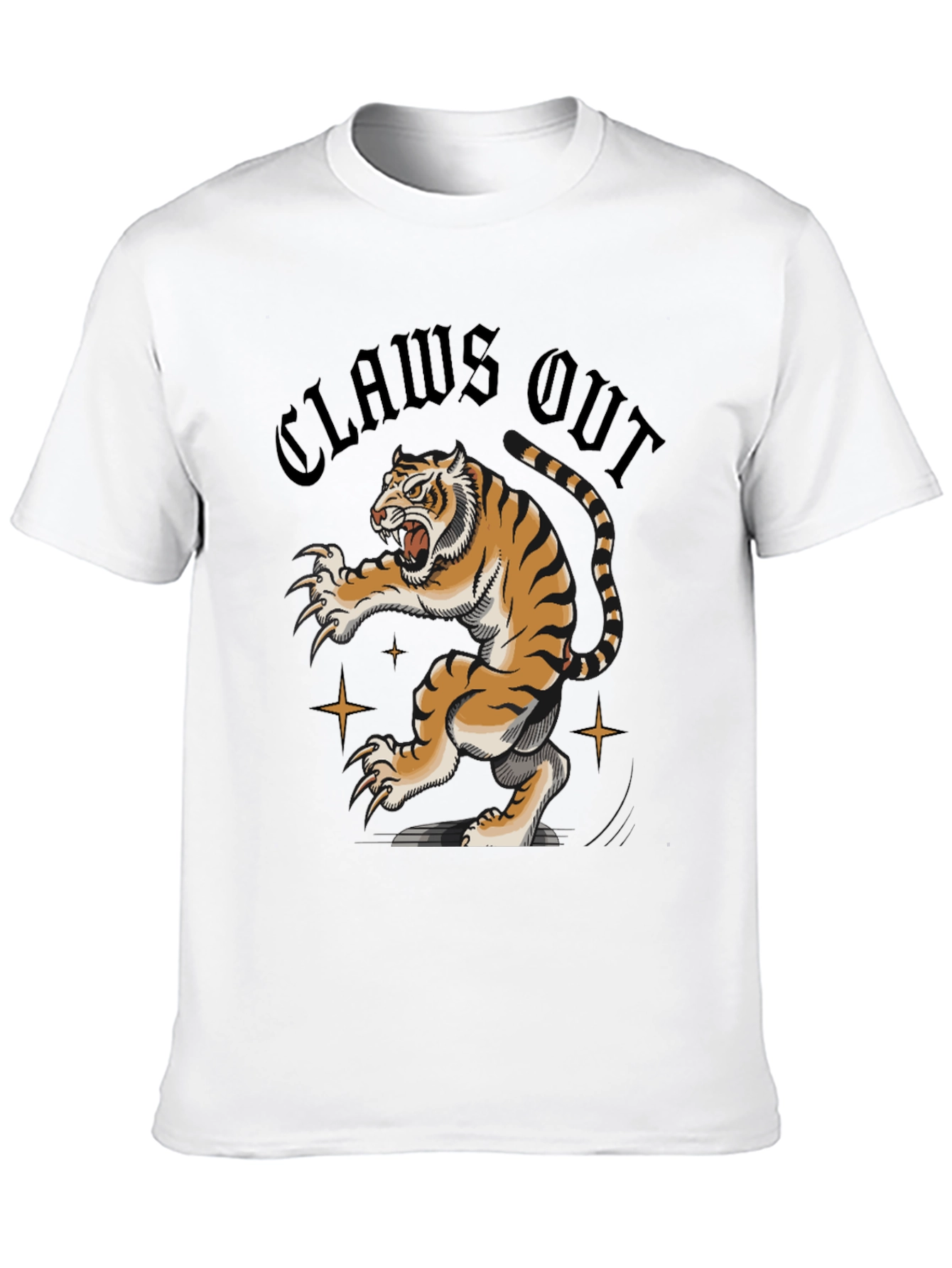 Claws Out Tiger Graphic Tee - Black