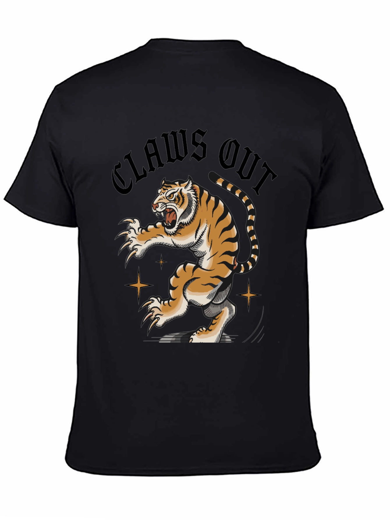 Claws Out Tiger Graphic Tee - Black