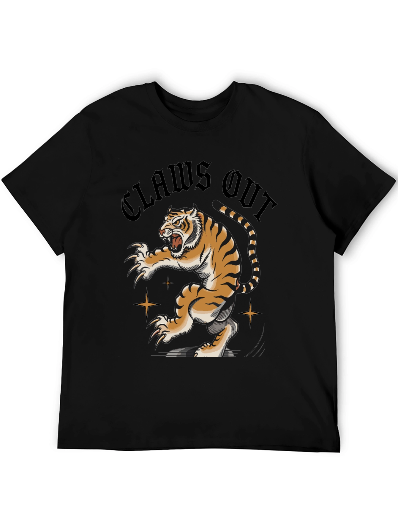 Claws Out Tiger Graphic Tee - Black