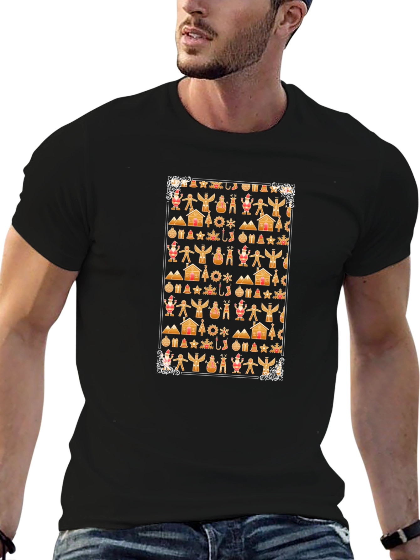 Christmas Gingerbread Pattern T-Shirt