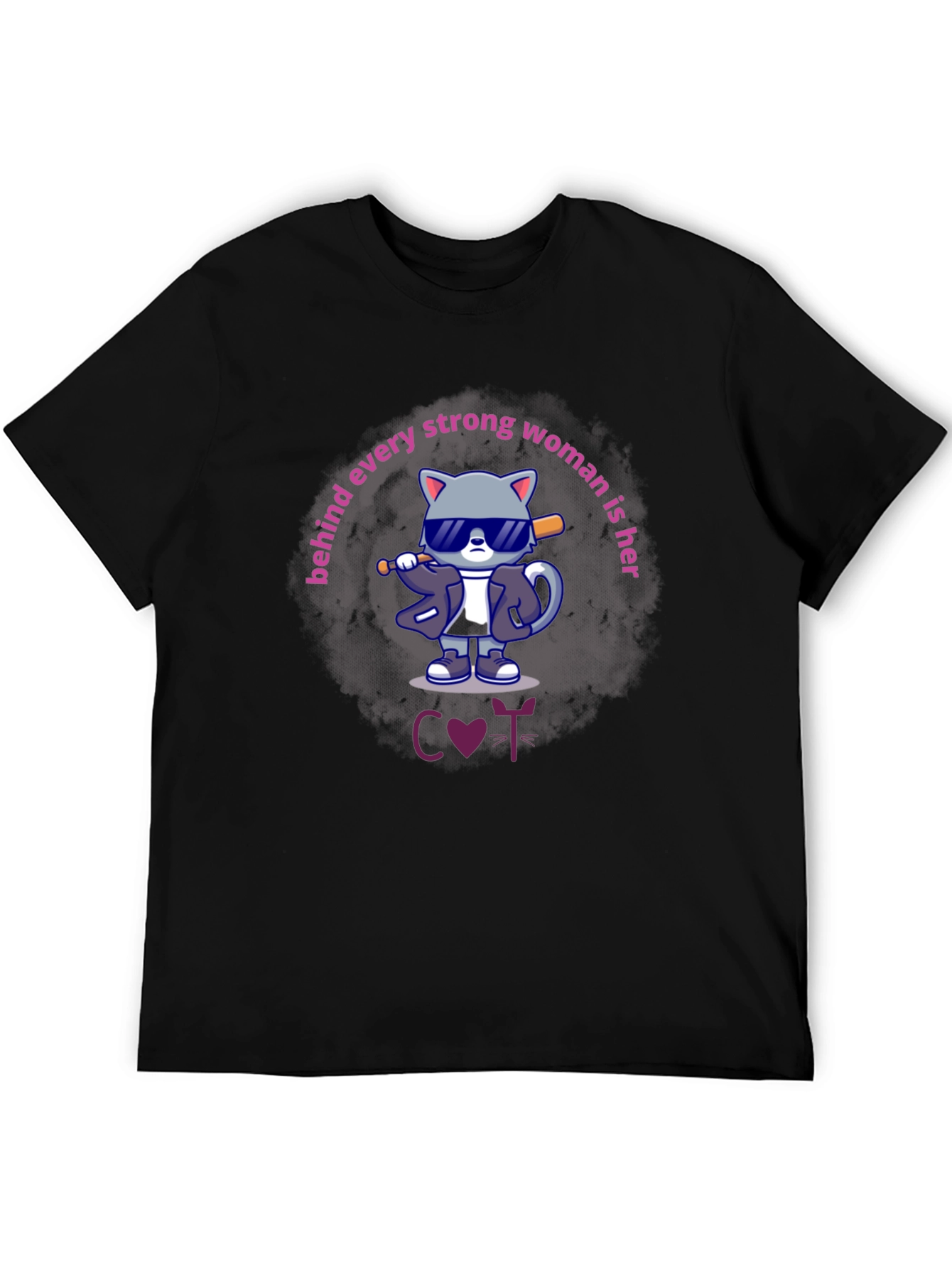 Funny Cat T-Shirt: Strong Women Support