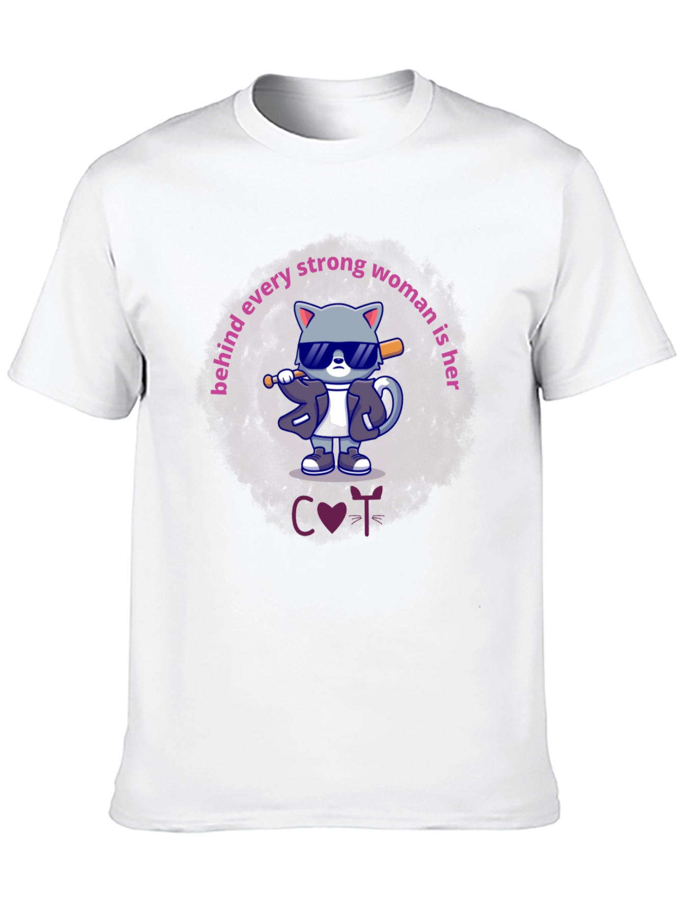 Funny Cat T-Shirt: Strong Women Support