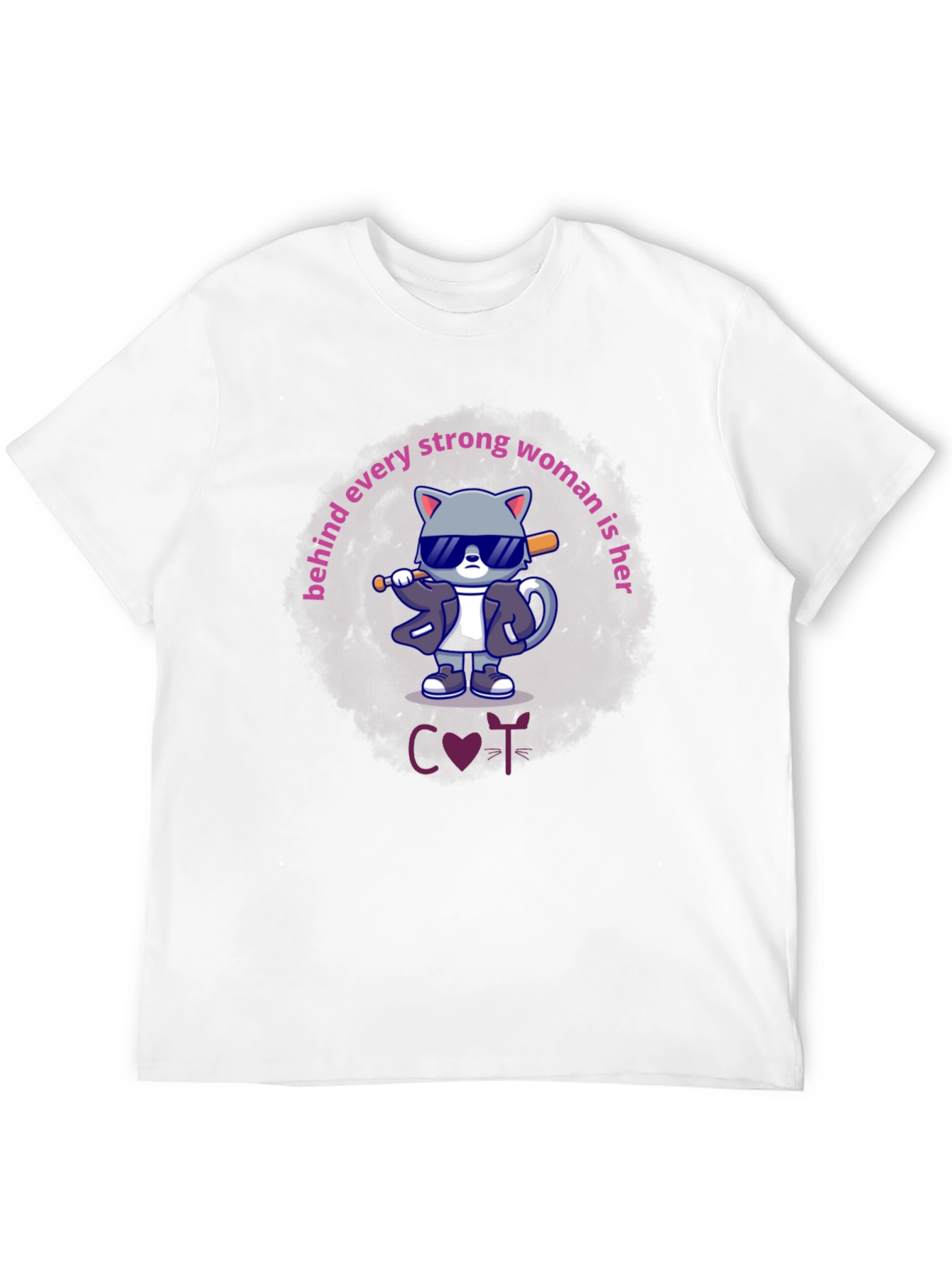 Funny Cat T-Shirt: Strong Women Support