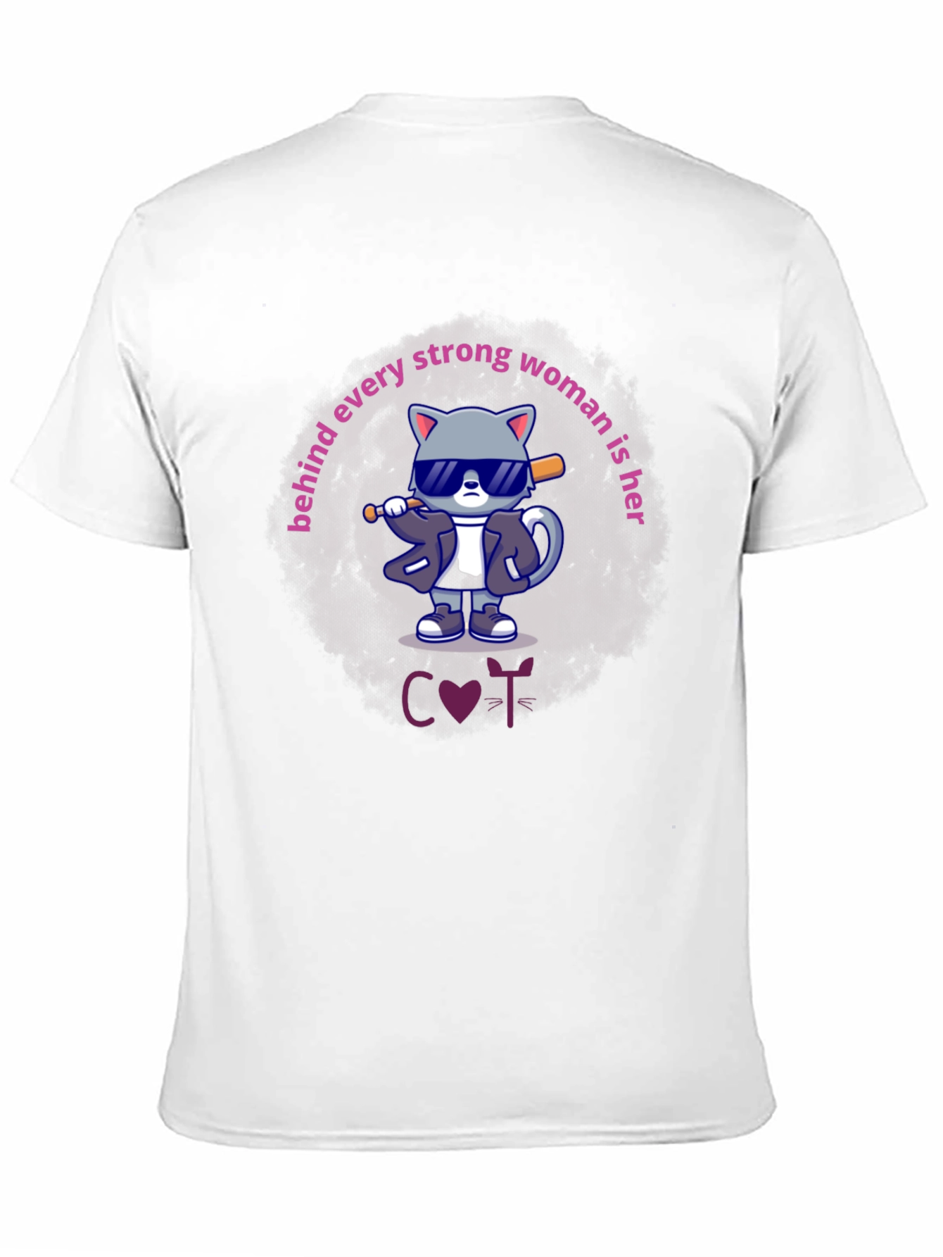 Funny Cat T-Shirt: Strong Women Support