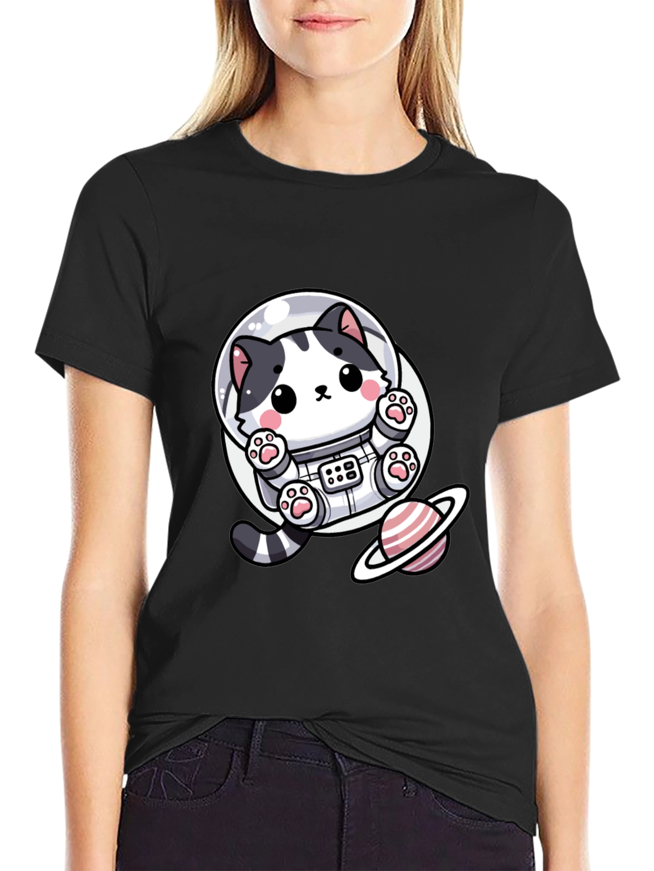 Astronaut Cat T-Shirt - Galaxy Space Kitten Tee