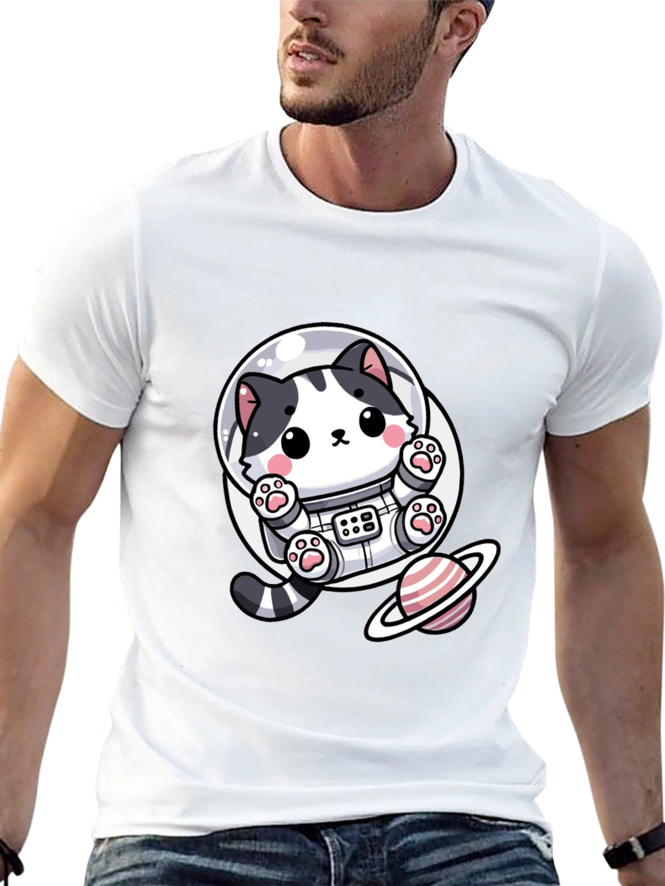 Astronaut Cat T-Shirt - Galaxy Space Kitten Tee