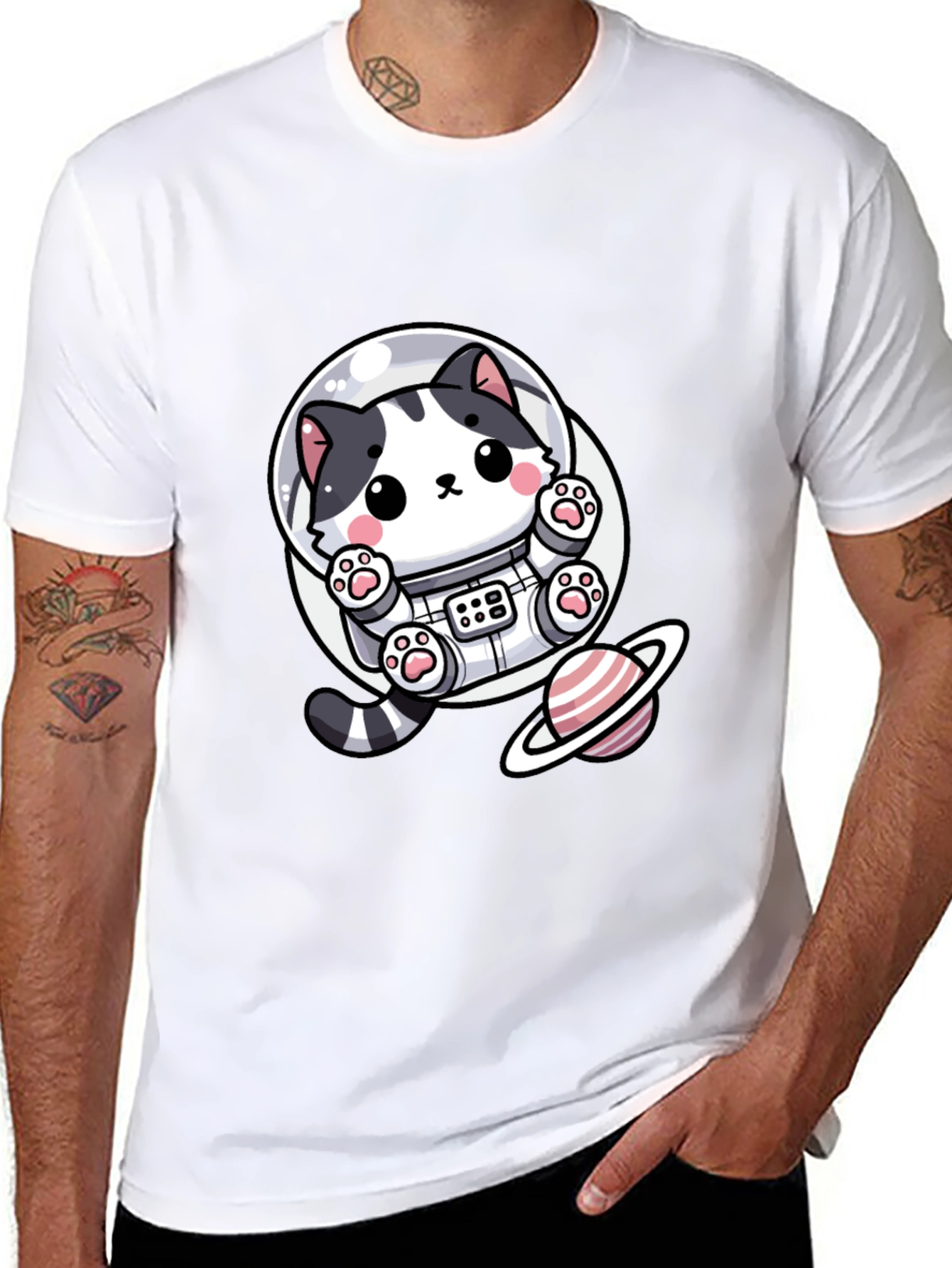 Astronaut Cat T-Shirt - Galaxy Space Kitten Tee
