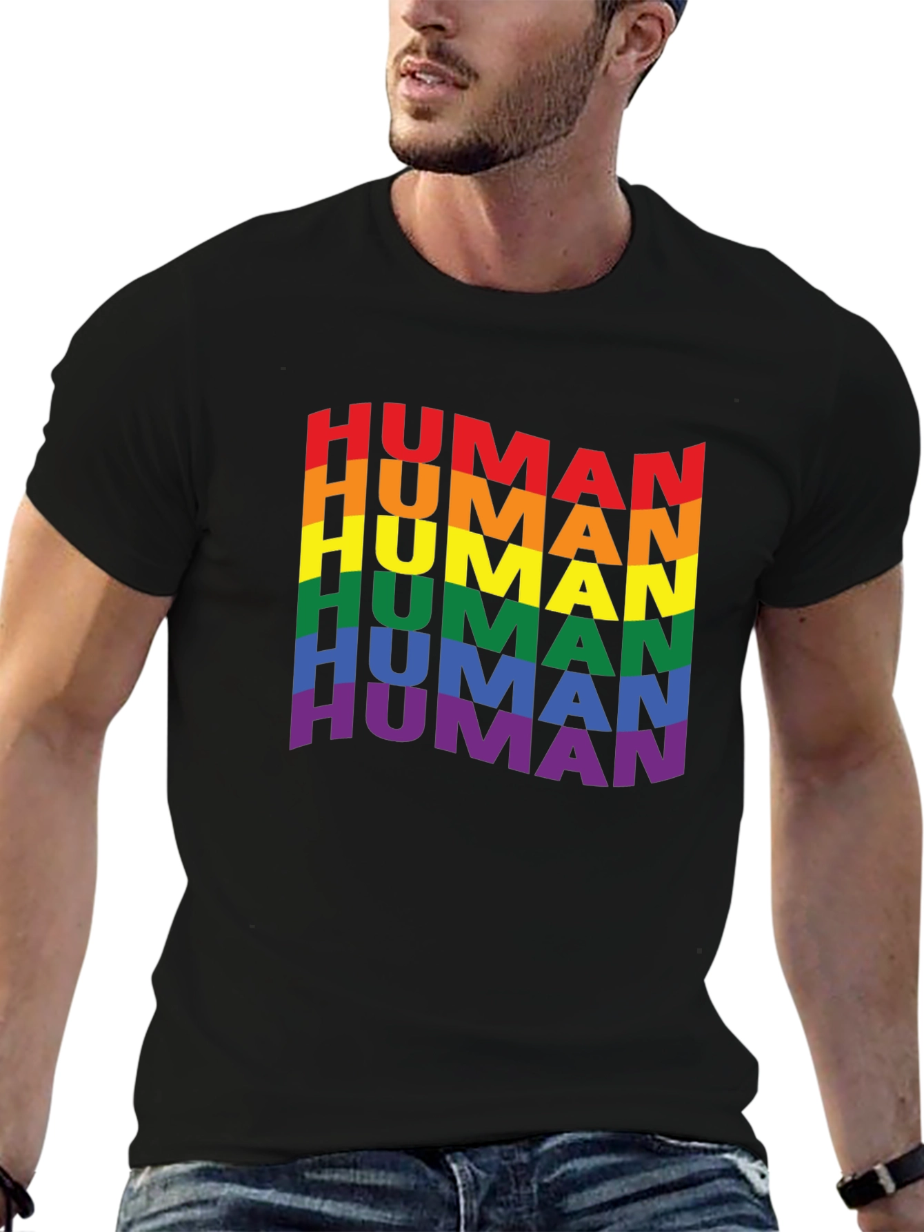Rainbow Human Pride T-Shirt