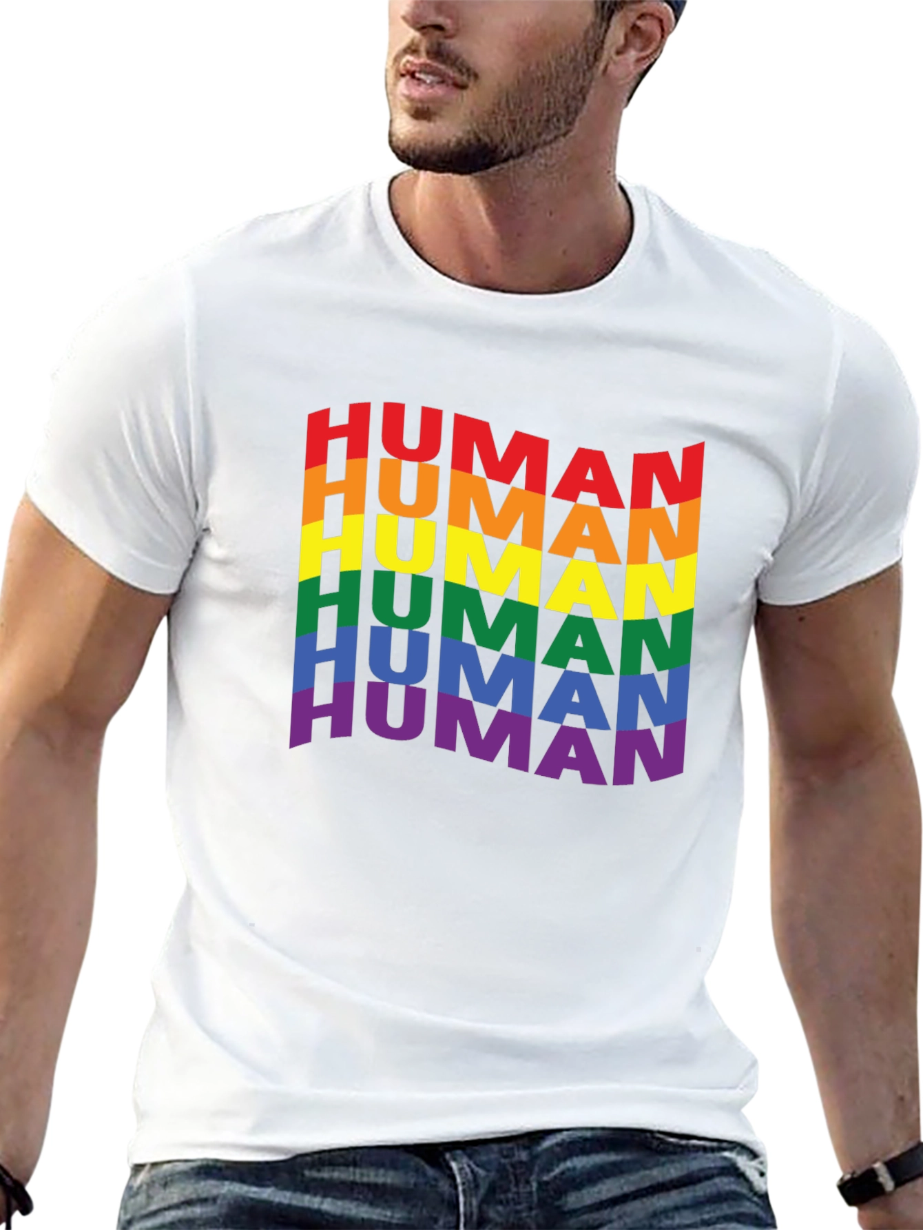Rainbow Human Pride T-Shirt