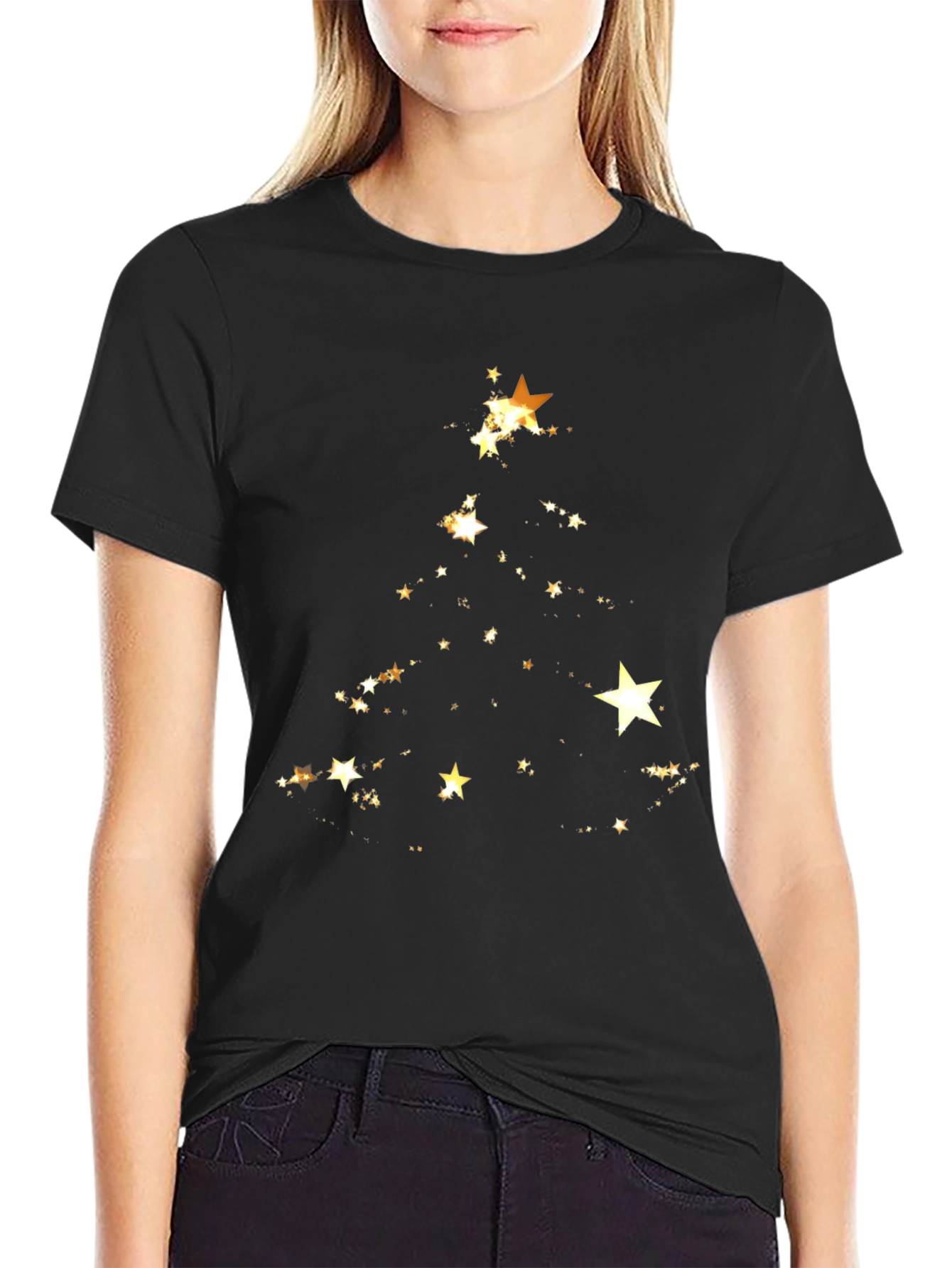 Starry Christmas Tree Graphic Tee