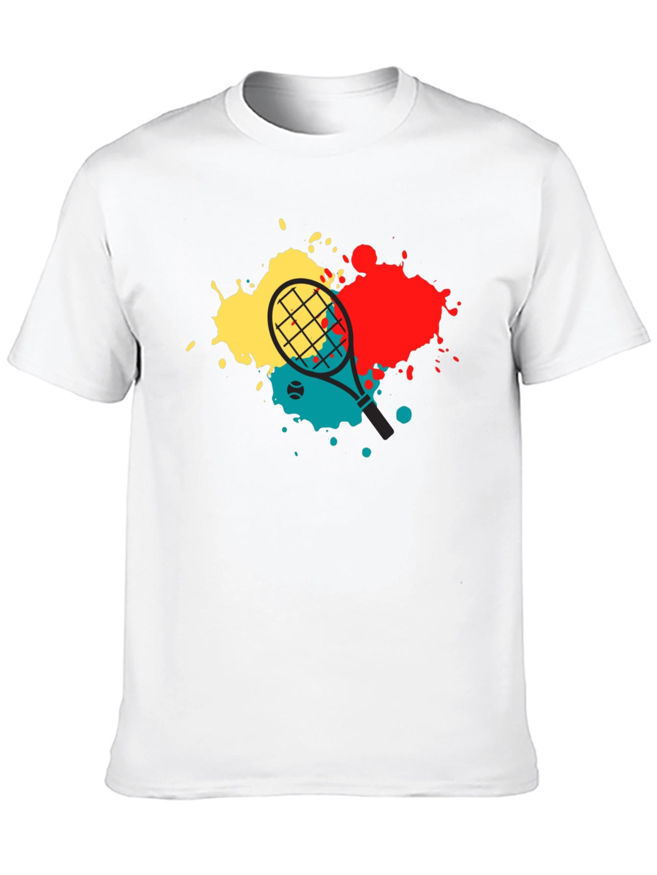Tennis Racket Splash Graphic Tee - Black
