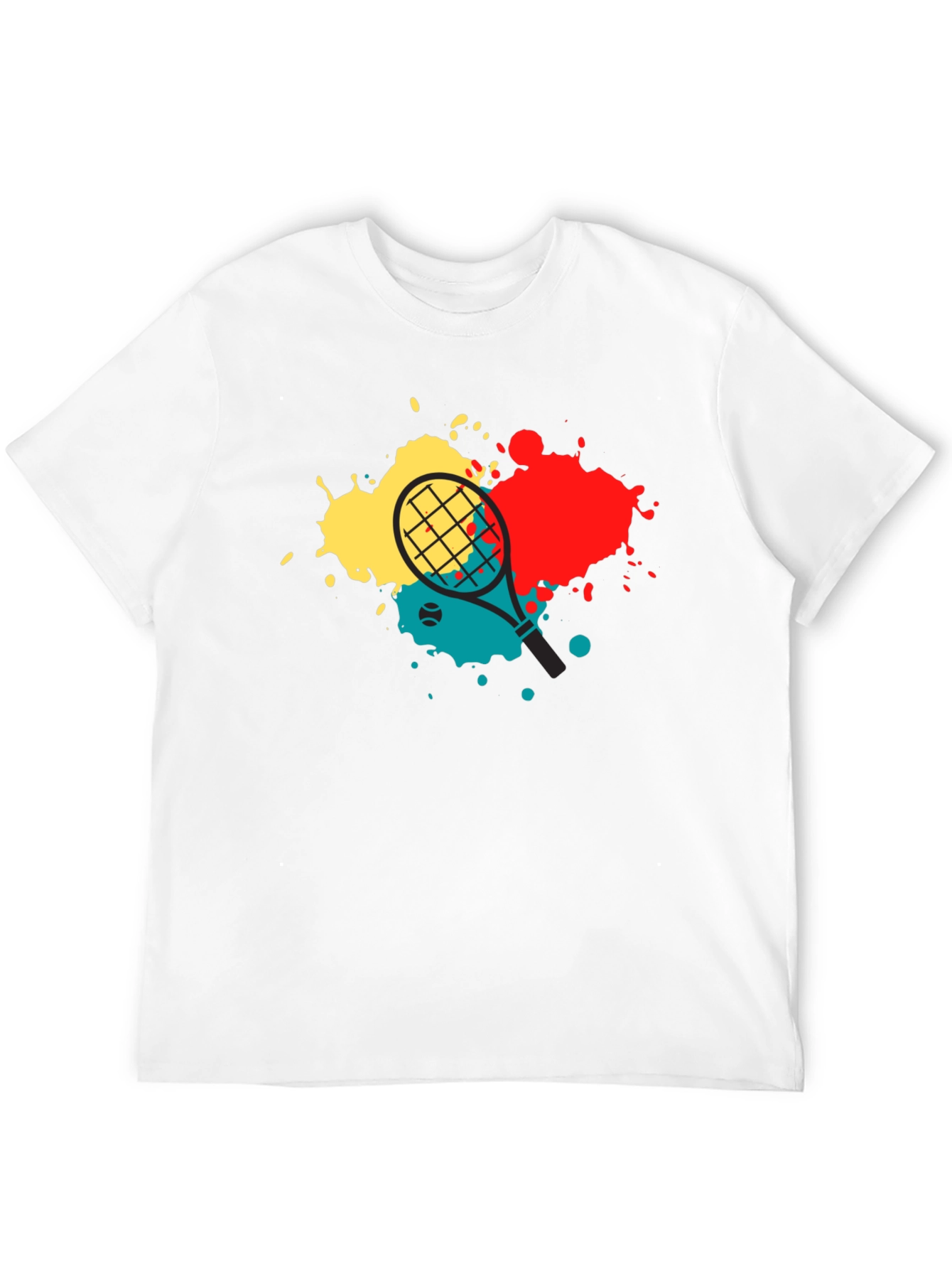 Tennis Racket Splash Graphic Tee - Black