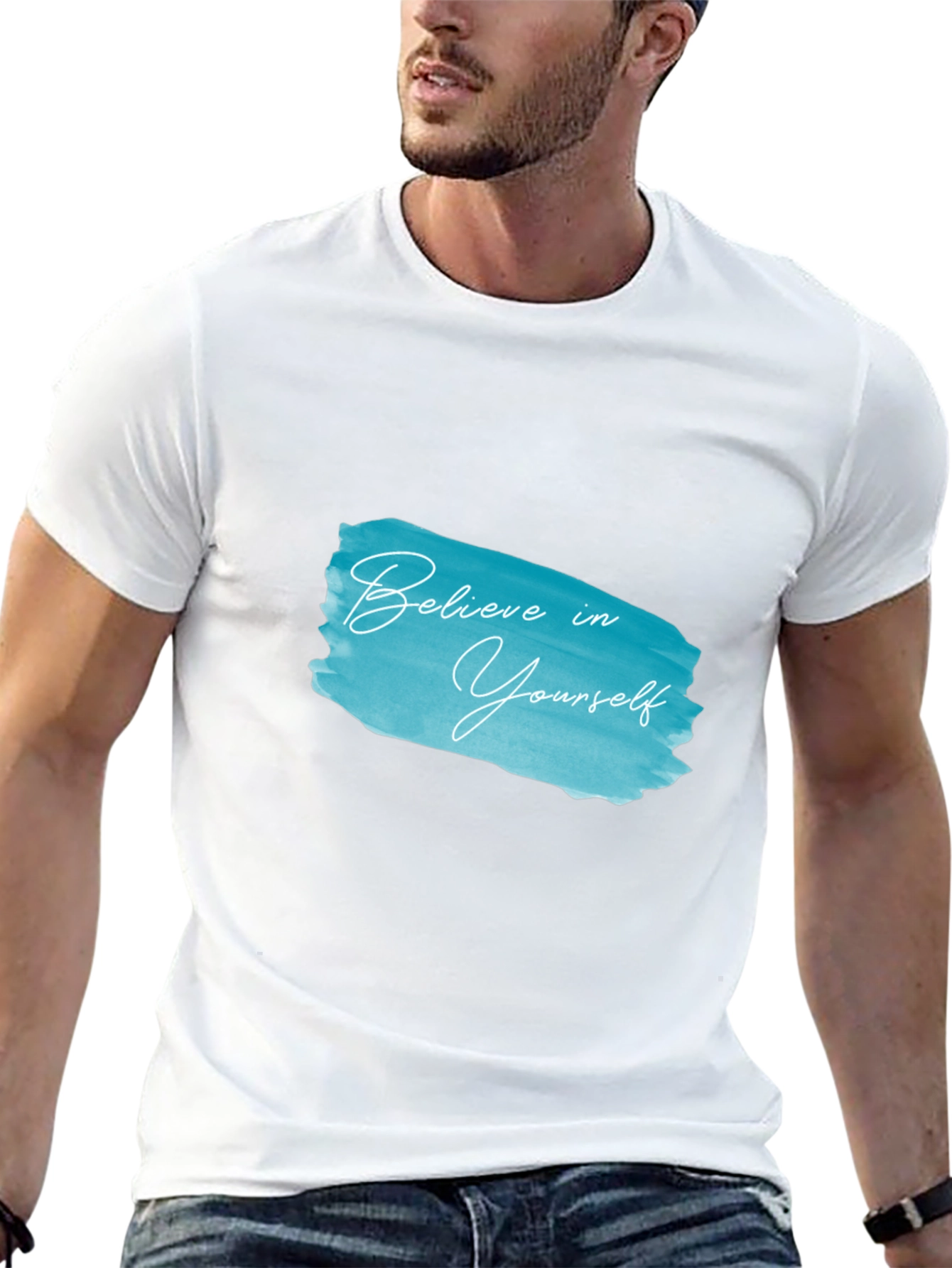 Believe in Yourself Black Cotton Graphic Tee