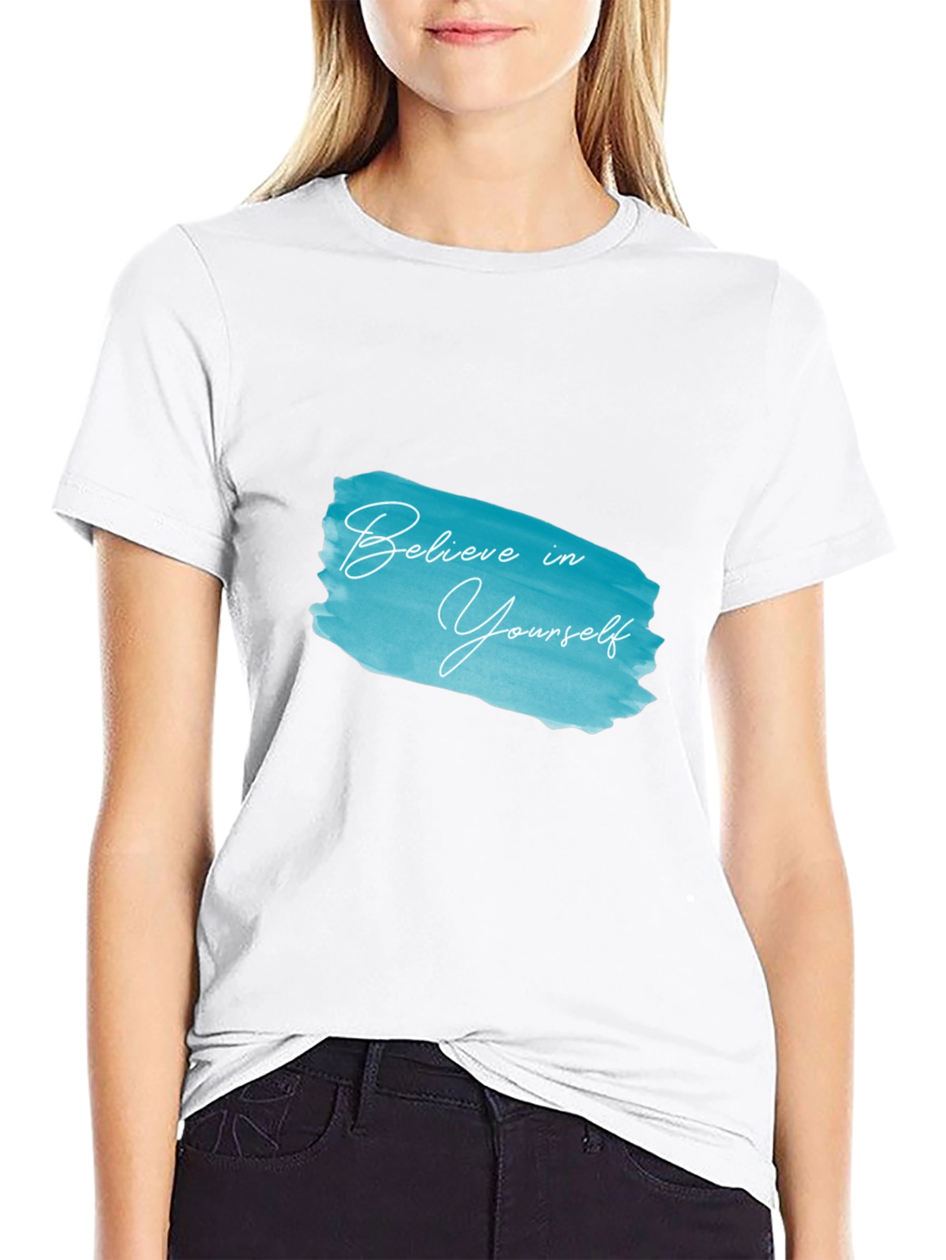 Believe in Yourself Black Cotton Graphic Tee